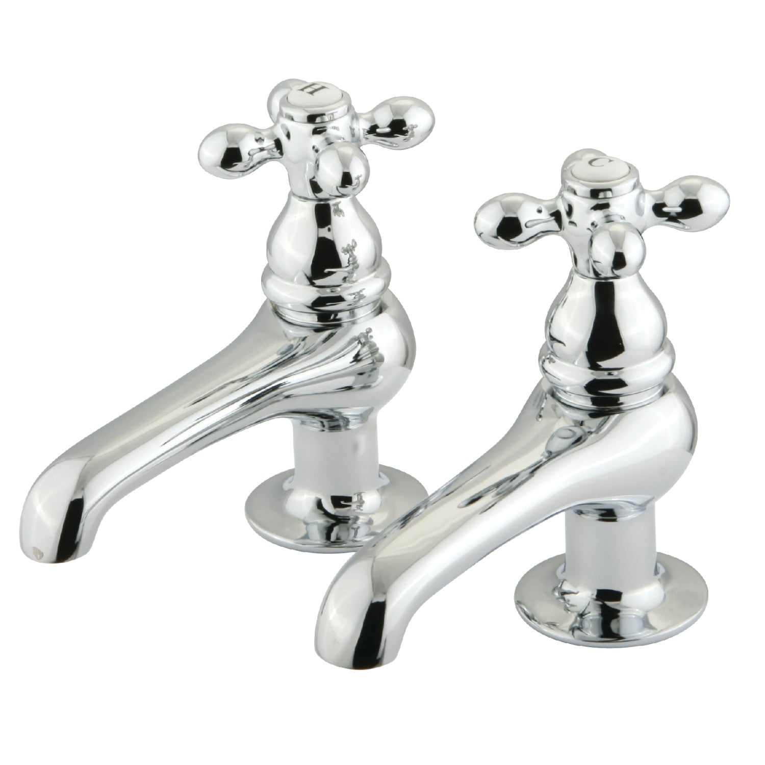 Kingston Heirloom KS3201AX - Restoration Two-Handle Deck Mount Basin Tap Faucet, Polished Chrome