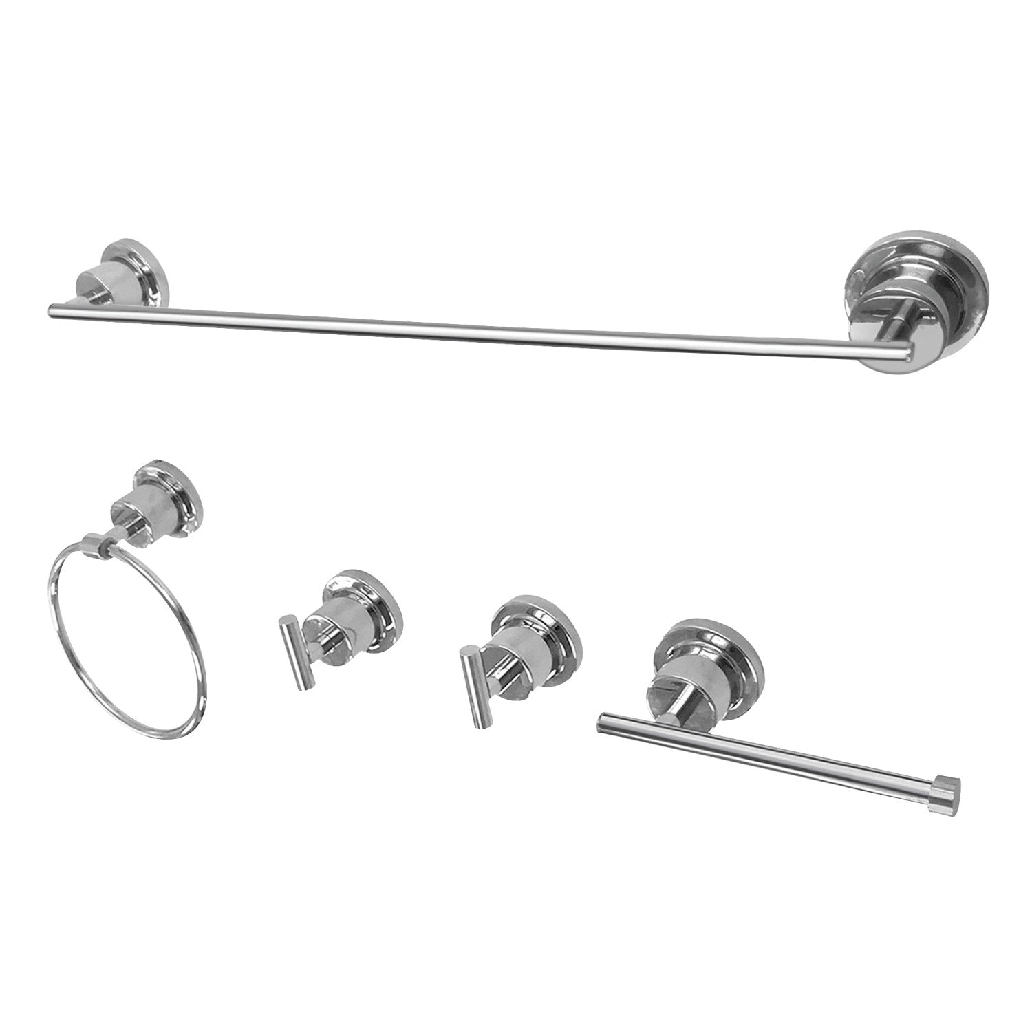 Kingston Sona BAH8212478C - Concord 5-Piece 18-Inch Ensemble d'accessoires de salle de bains porte-serviettes, chrome poli
