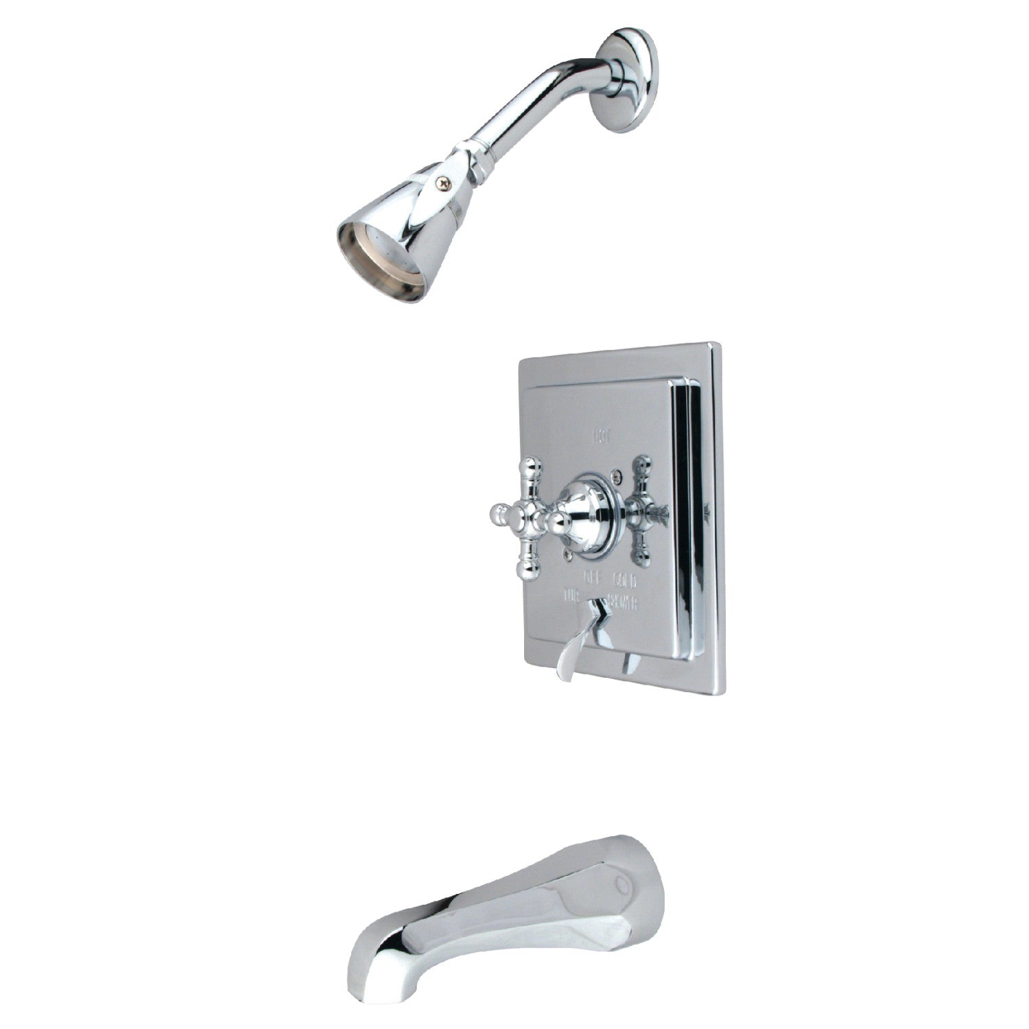 Kingston Tulare KB86514BX - Robinet de baignoire et de douche équilibré à une poignée Vintage anglais, chrome poli