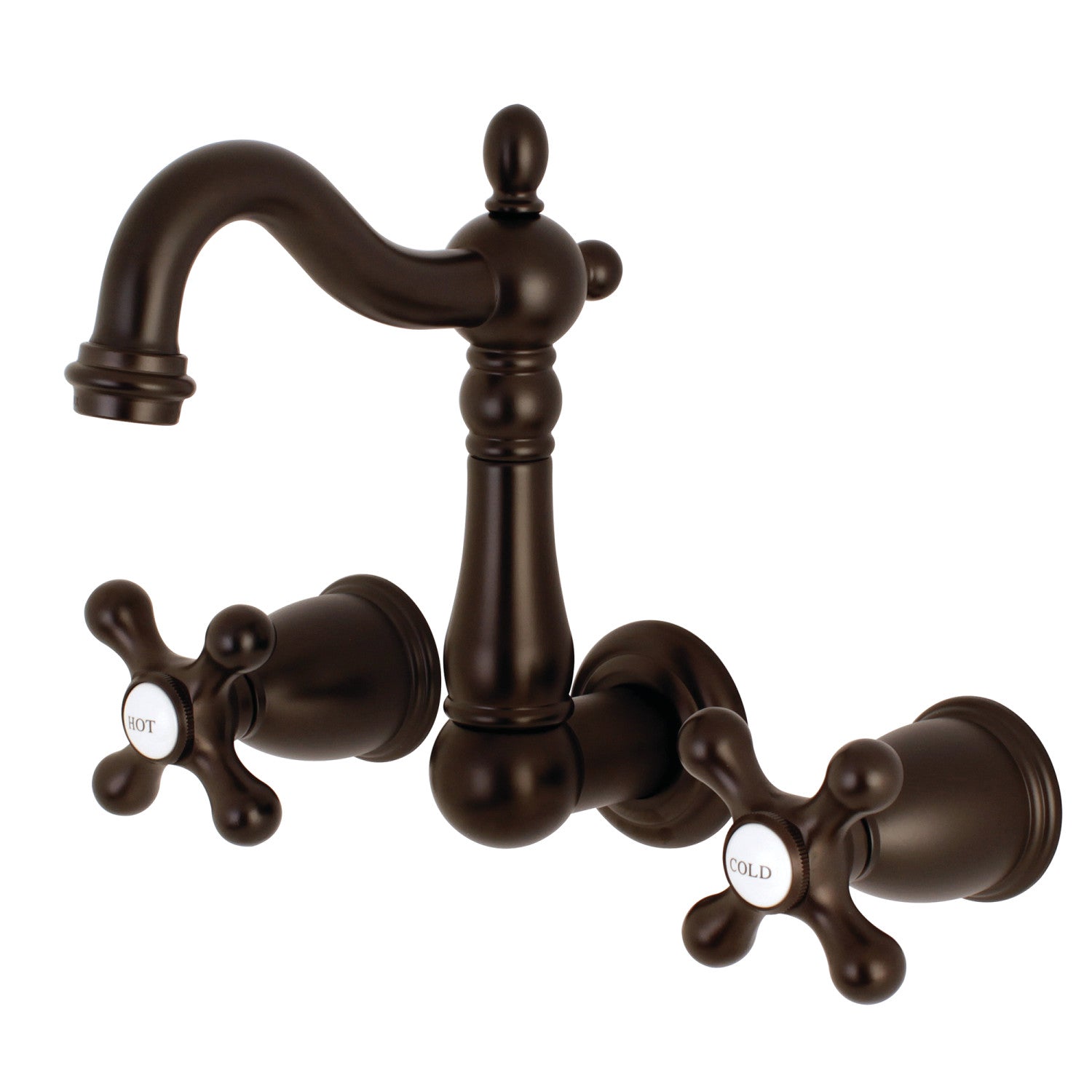 Kingston Heirloom KS1225AX - Robinet de salle de bain à double poignée Heritage 3 trous, bronze huilé