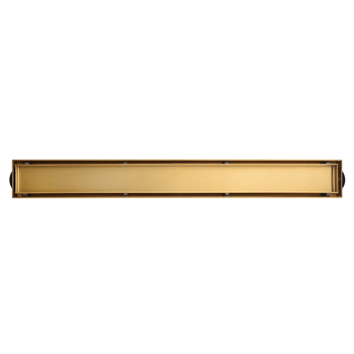 Kingston Watercourse BSF3227 32-Inch Stainless Steel Linear Shower Drain with Reversible Tile Insert and Flat Grate, Brushed Brass