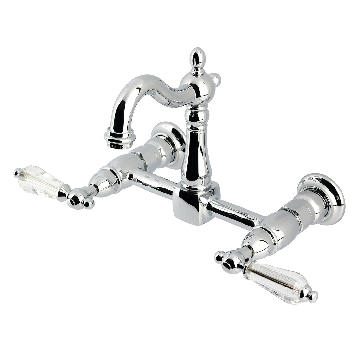 Kingston Heirloom KS2441WLL - Robinet de cuisine à deux poignées Willshire Wall Mount Bridge, chrome poli