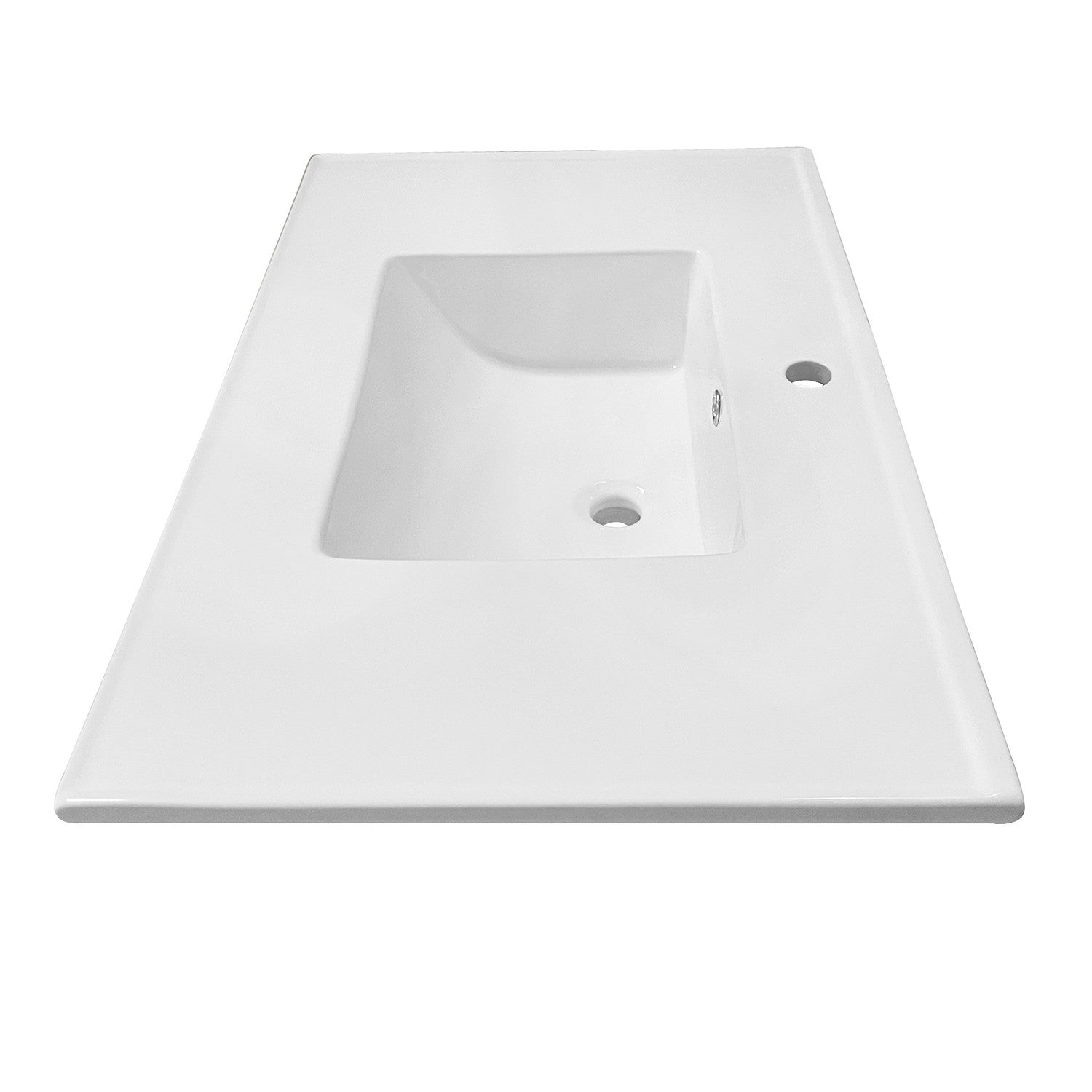 Kingston Tulare LBT372271 - Continental 37-Inch Ceramic Vanity Sink Top (1 Hole), White