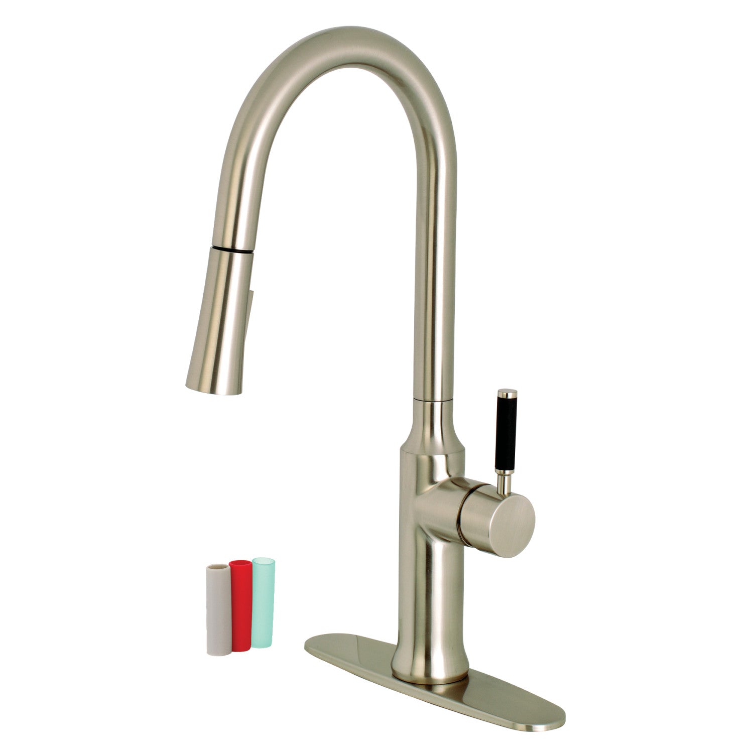 Kingston Sona LS2728DKL - Robinet de cuisine à une poignée Kaiser, nickel brossé