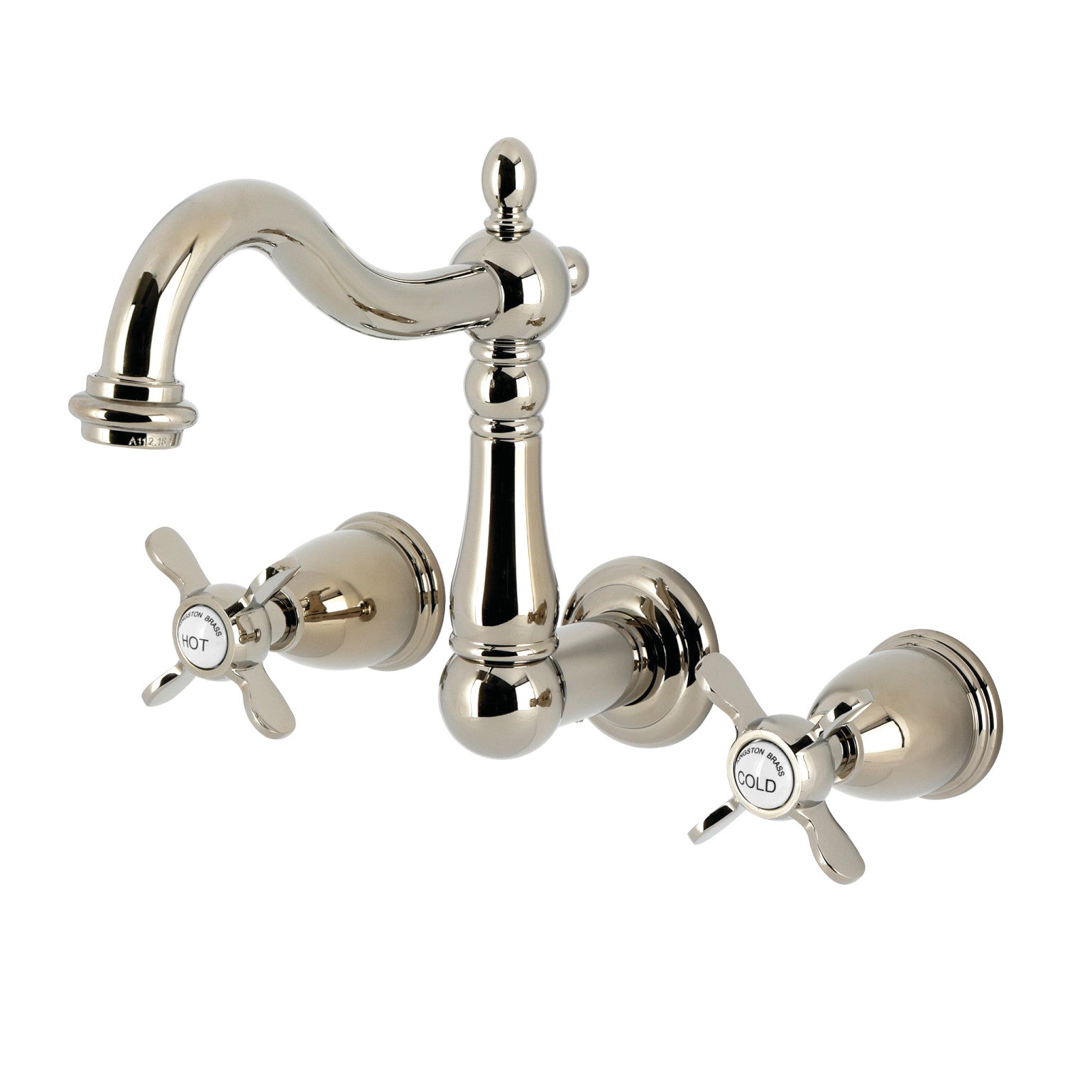 Kingston Heirloom KS1256BEX - Essex Double-Handle 3 trous Robinet de salle de bains mural, nickel poli
