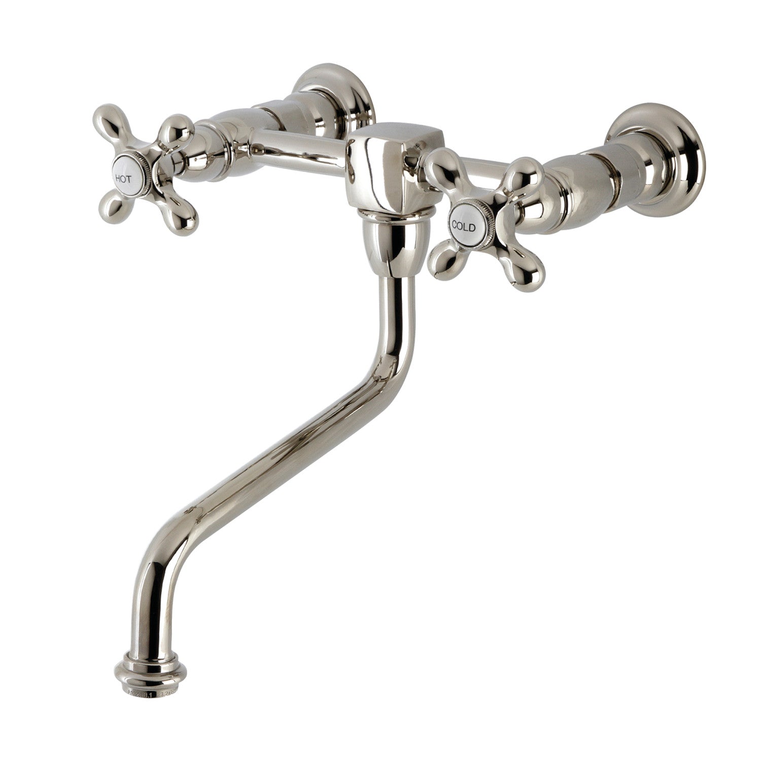 Kingston Heirloom KS1216AX - Robinet de salle de bains à double poignée Heritage 2 trous, nickel poli