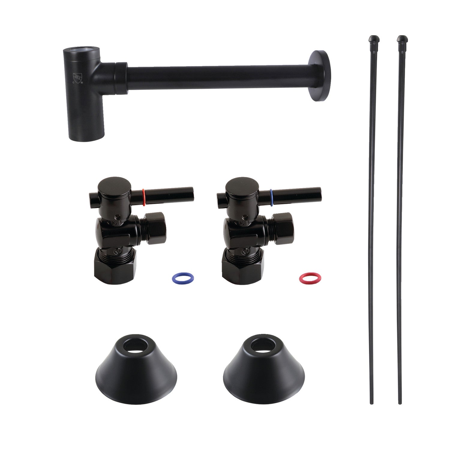 Kingston Sona CC53300DLLKB30 - Trimscape Modern Plumbing Sink Trim Kit with Bottle Trap, Matte Black