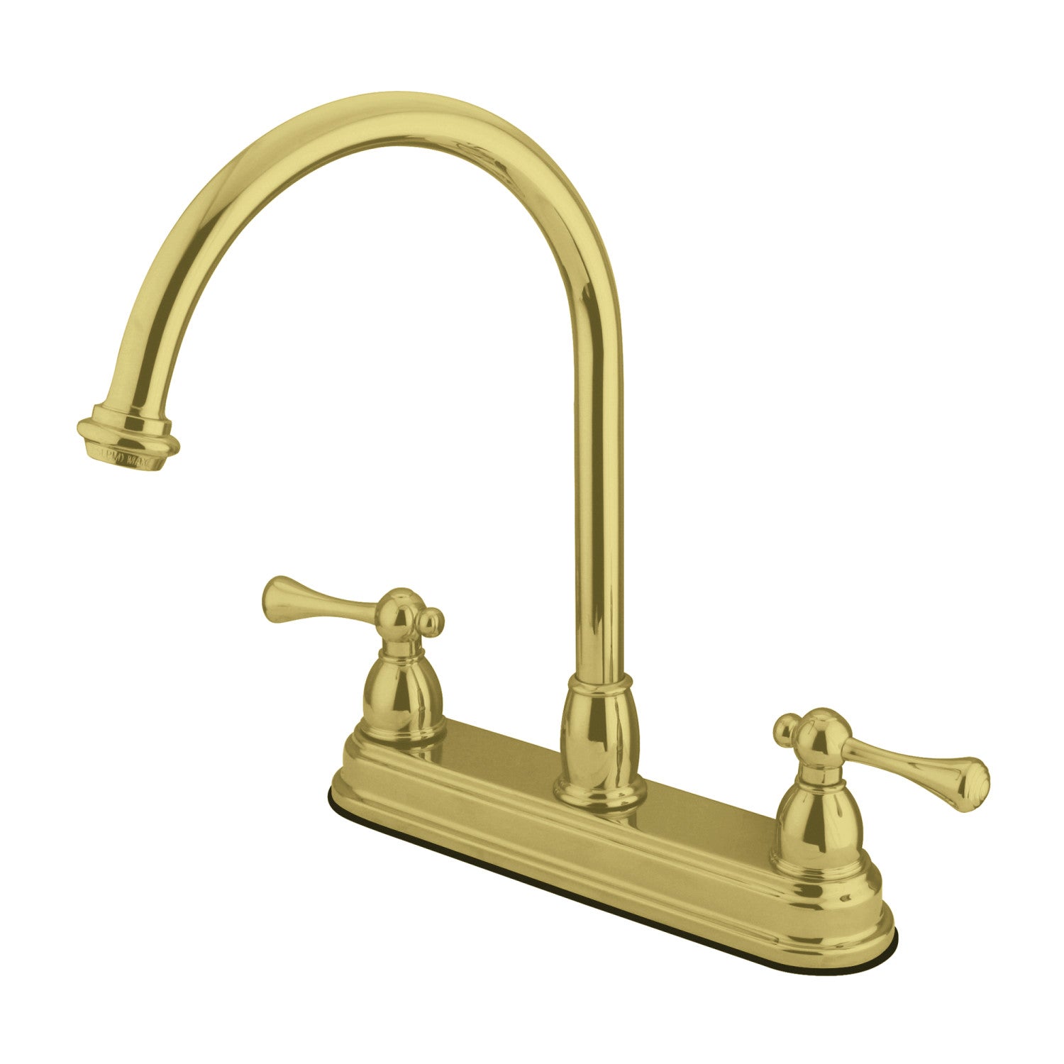 Kingston Tulare KB3742BL Robinet de cuisine à deux poignées 3 trous 8" Centerset, laiton poli