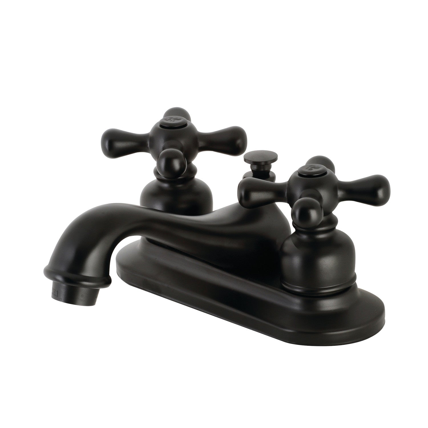 Kingston Heirloom KB600AX - Restoration Double-Handle 3 trous montage sur plage 4-Inch Centerset Robinet de salle de bain avec drain à tirette, noir mat