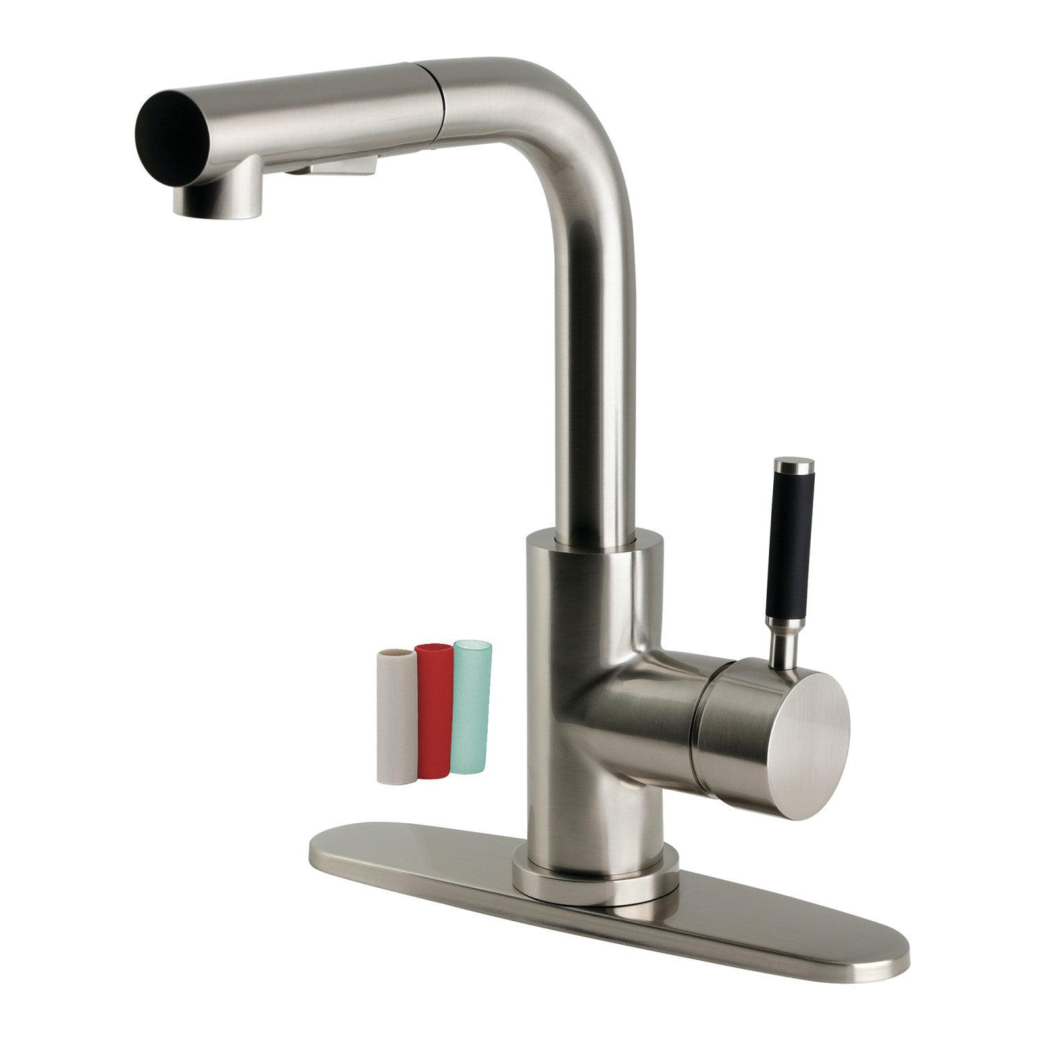 Kingston Kaiser LS2718DKL Robinet de cuisine à une poignée 1 trou pour gicleur, Nickel brossé