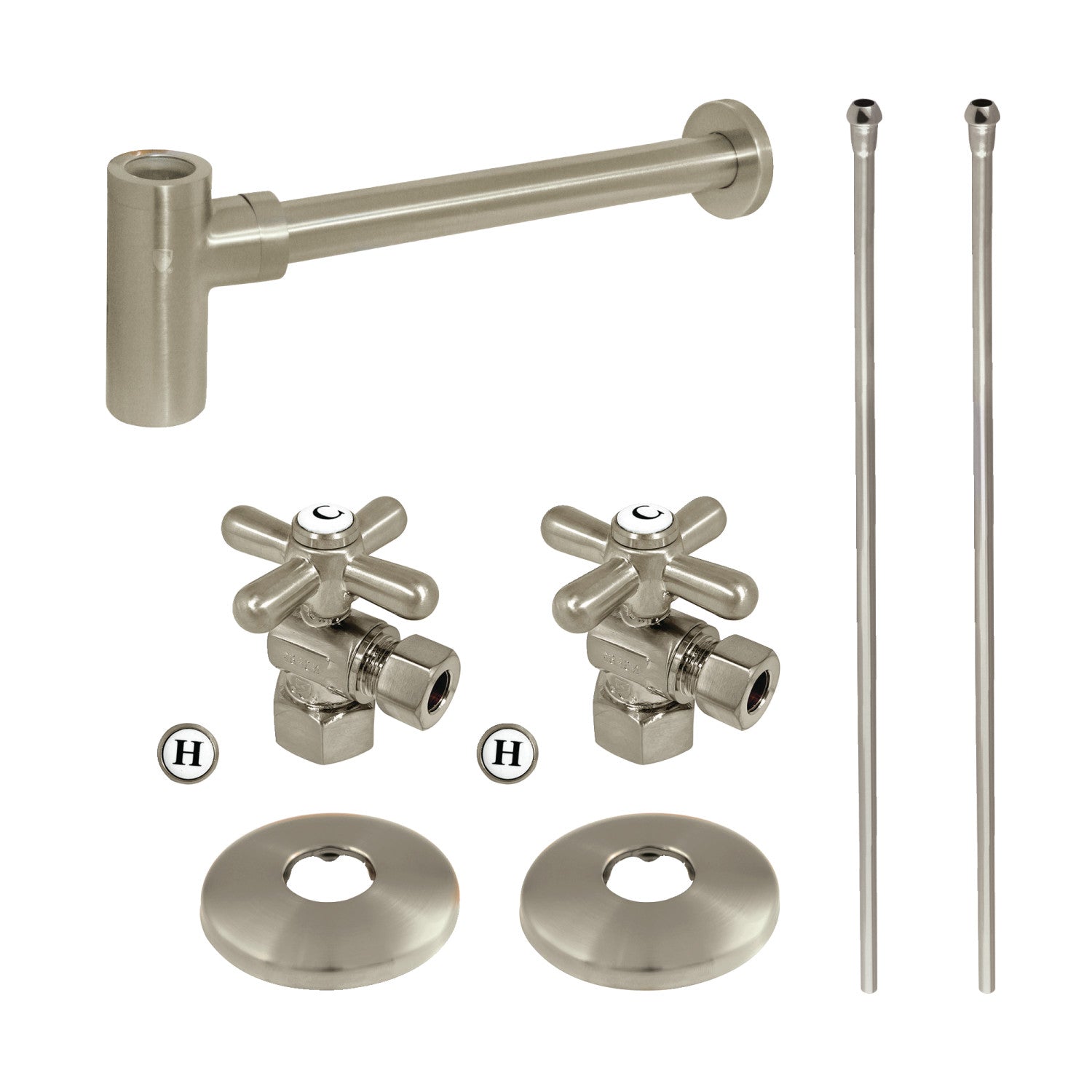 Kingston Tulare KPK808P - Trimscape Modern Plumbing Sink Trim Kit with Bottle Trap, Brushed Nickel
