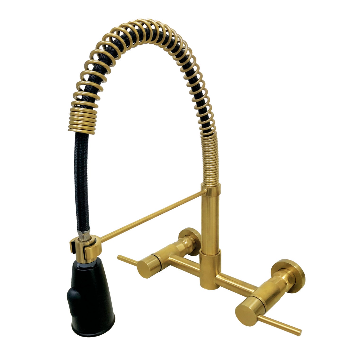 Kingston Sona GS8287DL - Concord Double-Handle 2 trous Robinet de cuisine pré-rouleau, laiton brossé