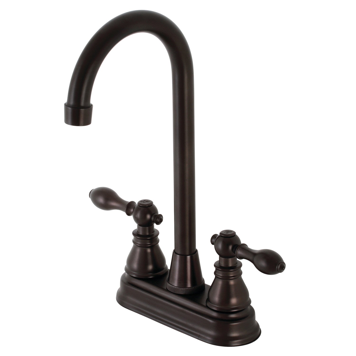 Kingston Tulare KB495ACL - Robinet de barre de plate-forme à deux poignées classique américain 2 trous, bronze frotté à l'huile