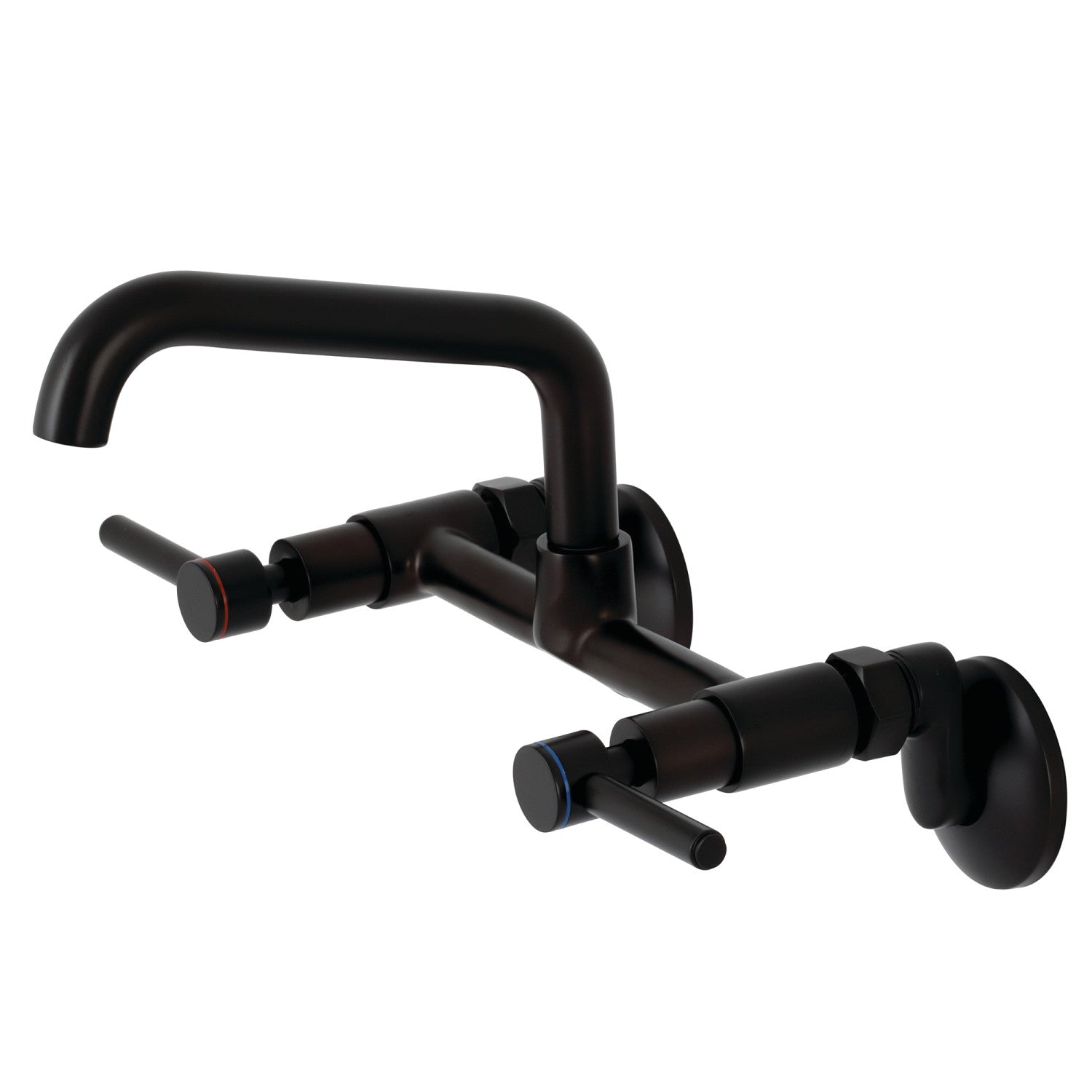 Kingston Sona KS823ORB - Robinet de cuisine à deux poignées Concord 2 trous Wall Mount Bridge, bronze frotté à l'huile
