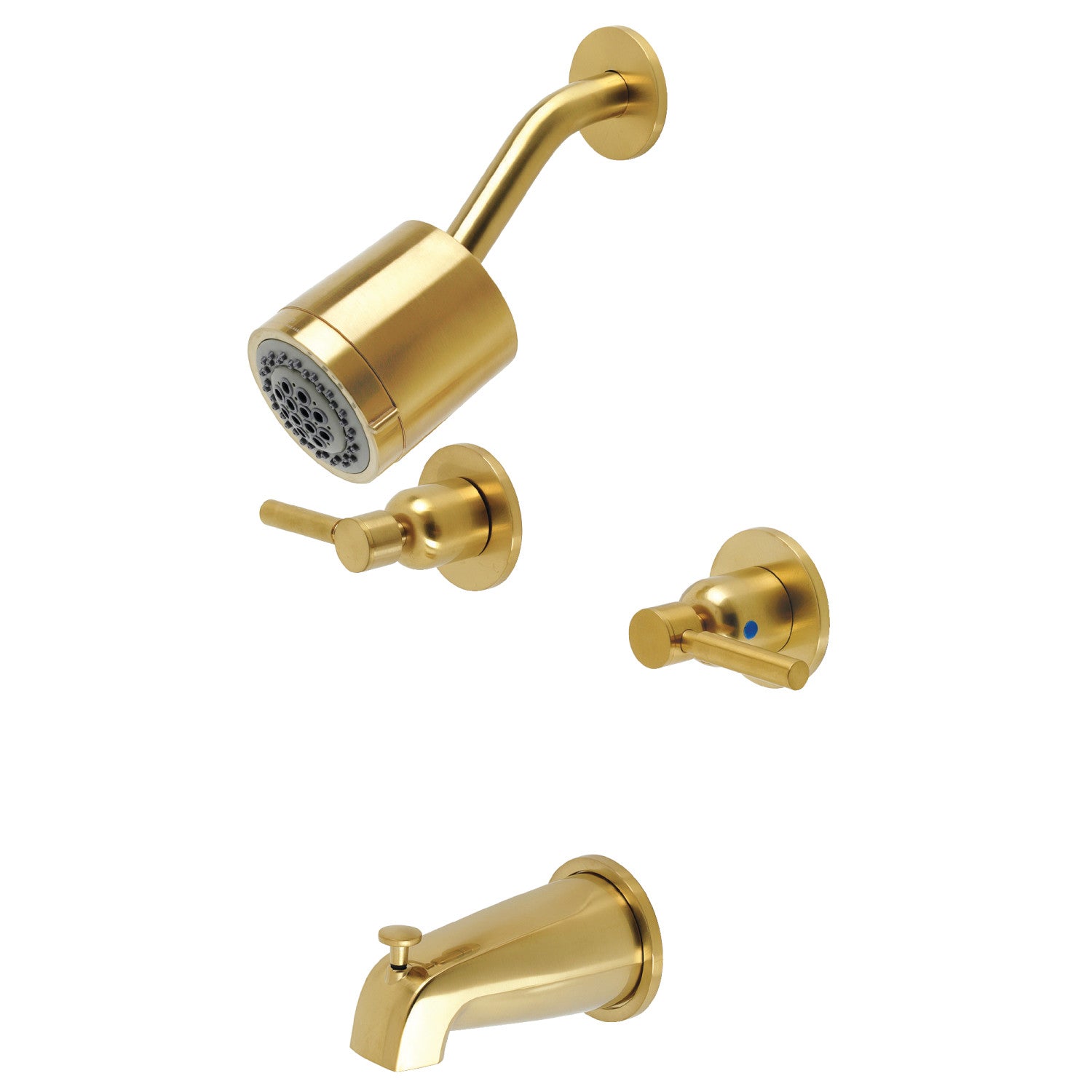 Kingston Sona KBX8147DL - Robinet de baignoire et de douche à double poignée Concord, laiton brossé