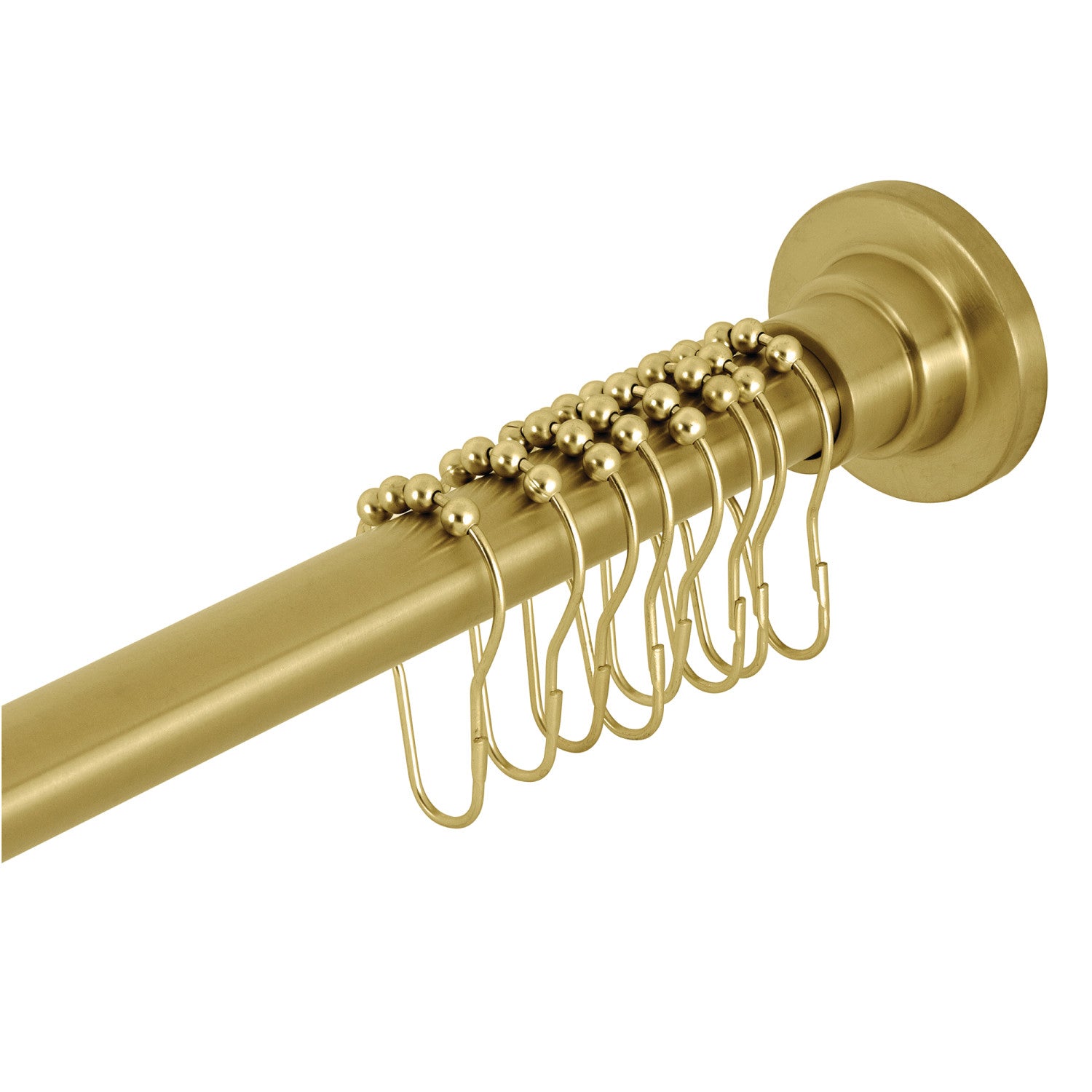 Kingston Edenscape SCC3117 60-Inch to 72-Inch réglable rideau de douche Rod avec anneaux, laiton brossé