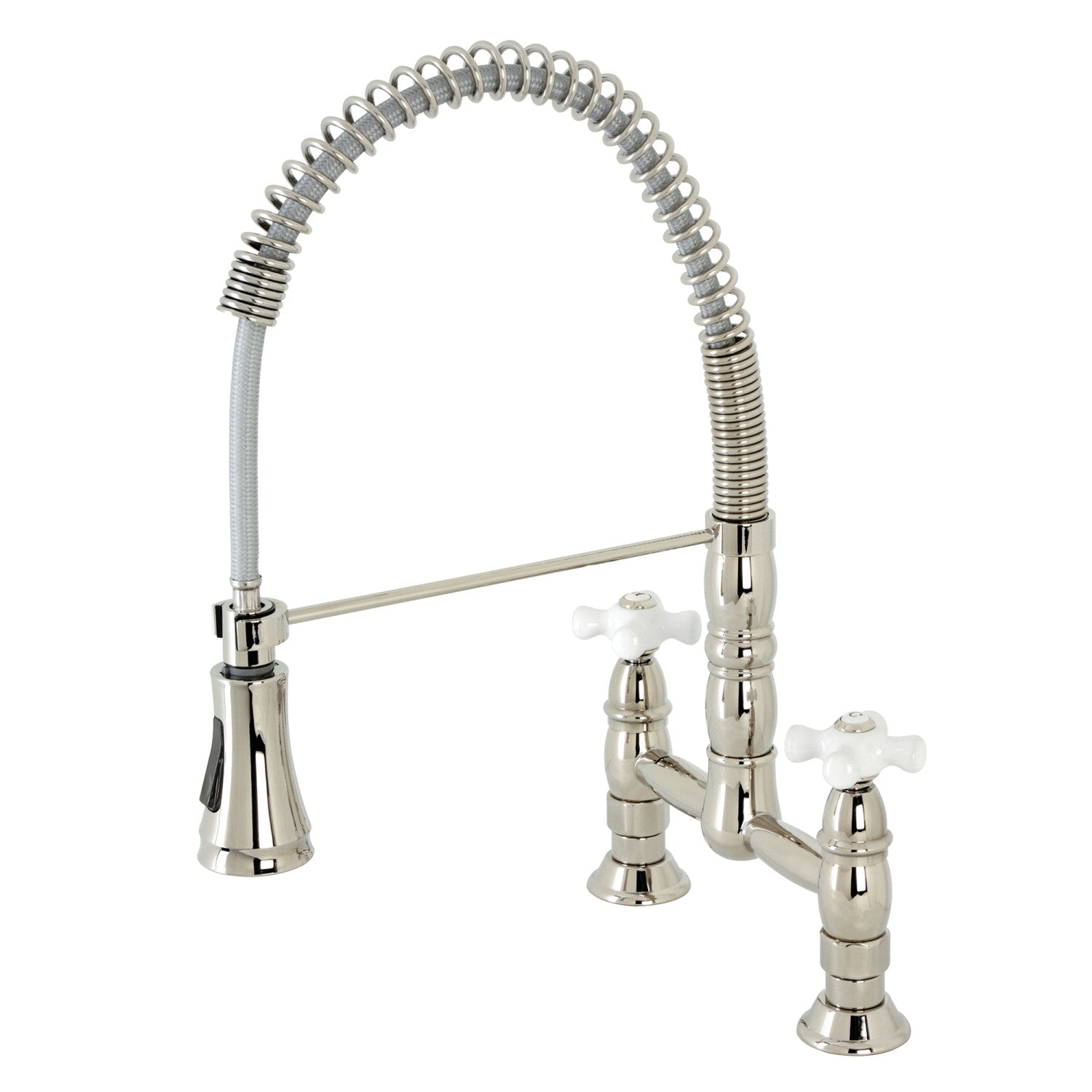 Kingston Tulare GS1276PX - Robinet de cuisine à double poignée Heritage 2 trous