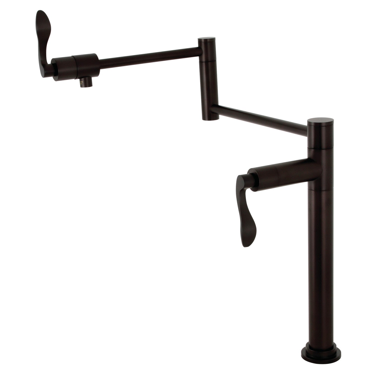 Kingston Tulare KS4705DFL - Robinet de remplissage de pot de plate-forme à deux poignées NuWave 1 trou, bronze frotté à l'huile