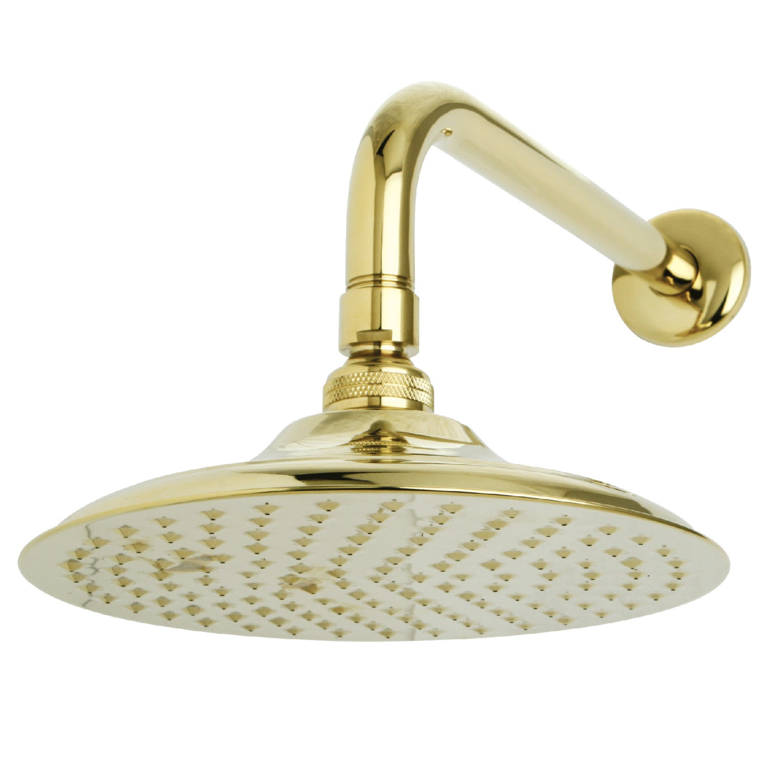 Kingston Heirloom K136A2CK - Victorian 7-3/4 Inch Round Raindrop Brass Shower Head with 12-Inch Shower Arm, Polished Brass