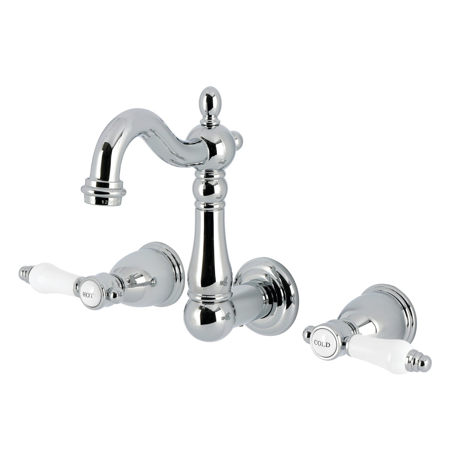 Kingston Heirloom KS1221BPL - Bel-Air Double-Handle 3 trous Robinet de salle de bains mural, chrome poli