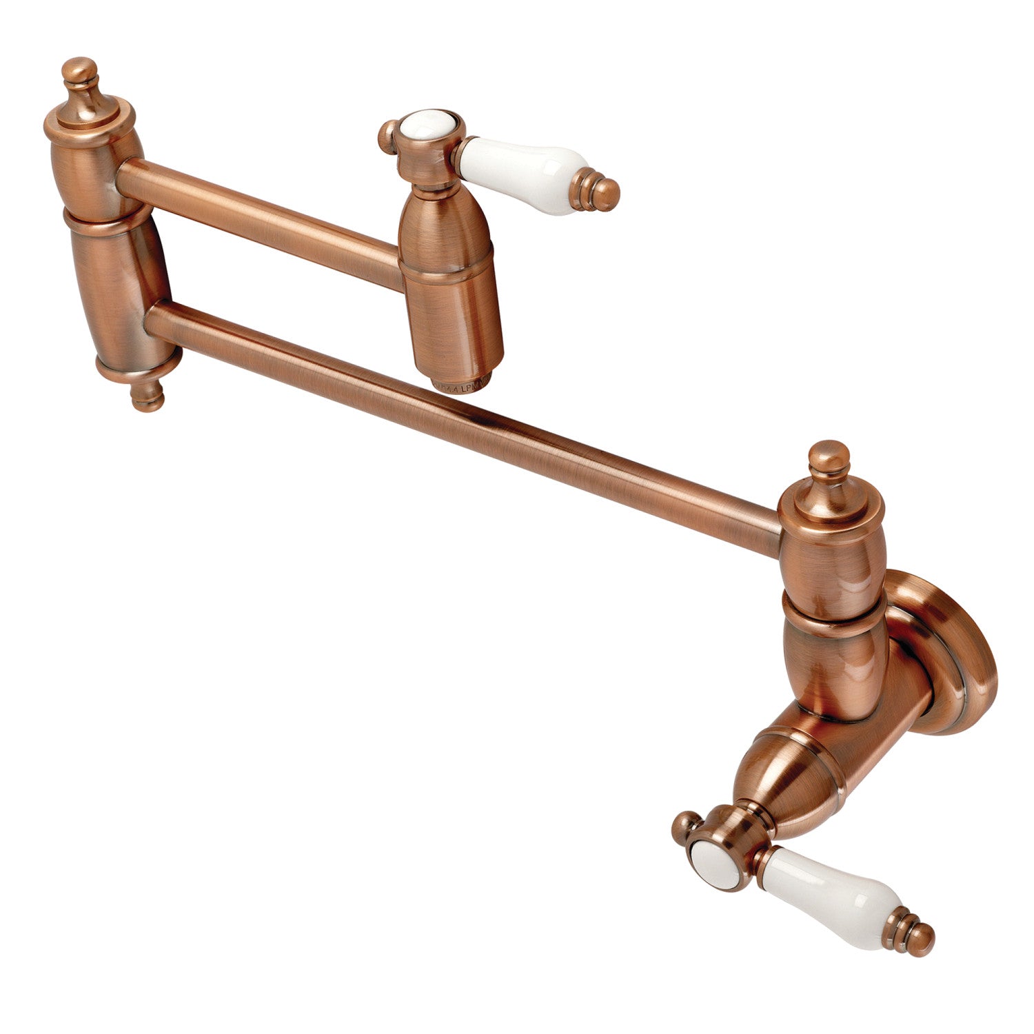 Kingston Heirloom KS310BPLAC - Robinet de remplissage pour pot Bel-Air à deux poignées 1 trou, cuivre antique