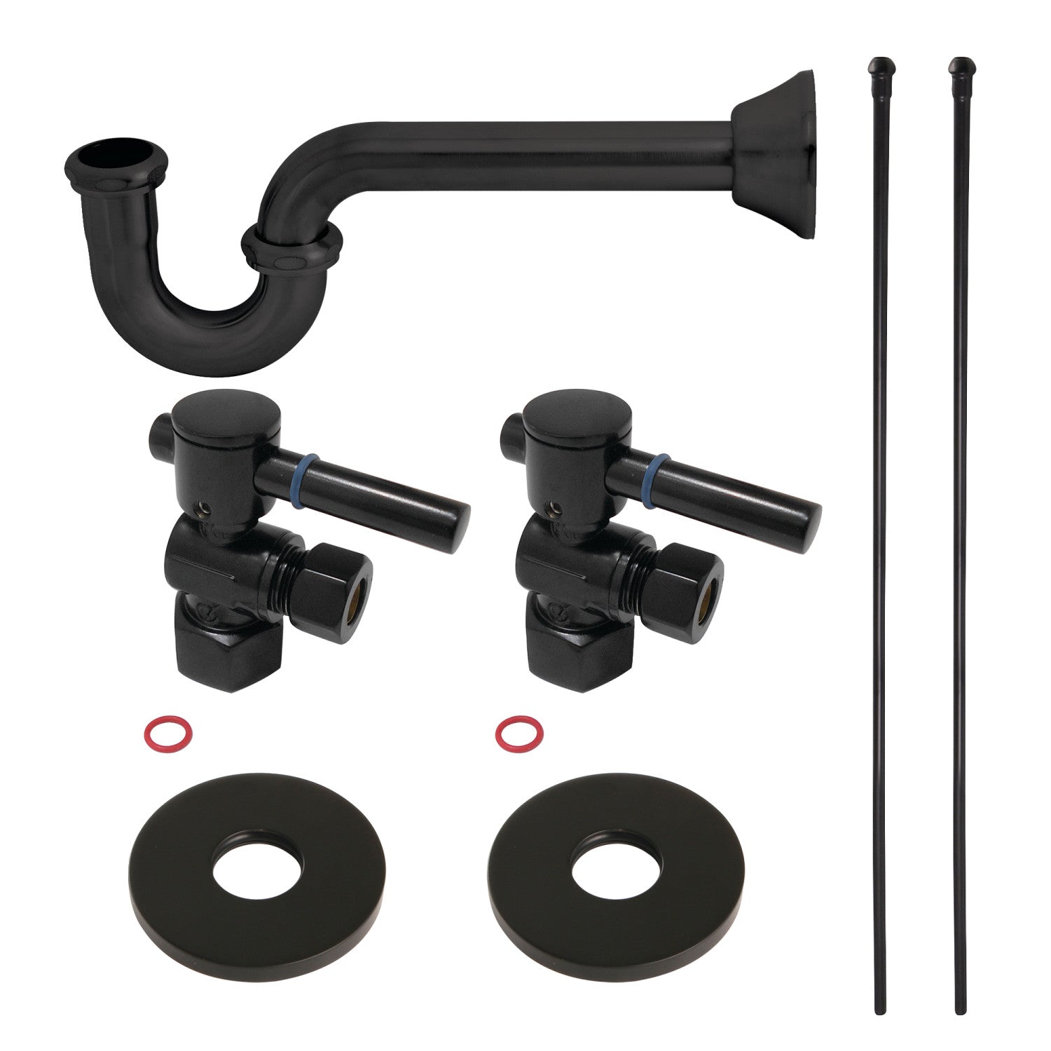 Kingston Tulare KPK400 - Concord Modern Plumbing Sink Trim Kit with P-Trap, Matte Black