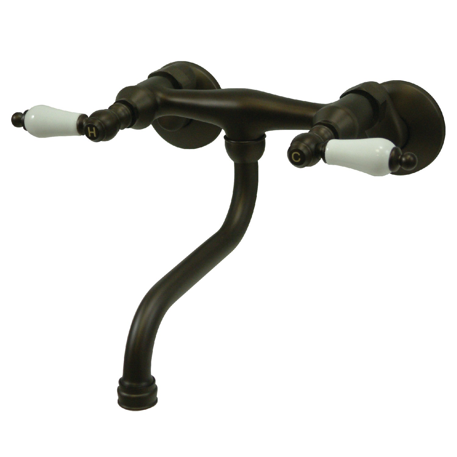 Kingston Heirloom KS516ORB - Robinet de salle de bains à double poignée 2 trous Wall Mount, bronze frotté à l'huile
