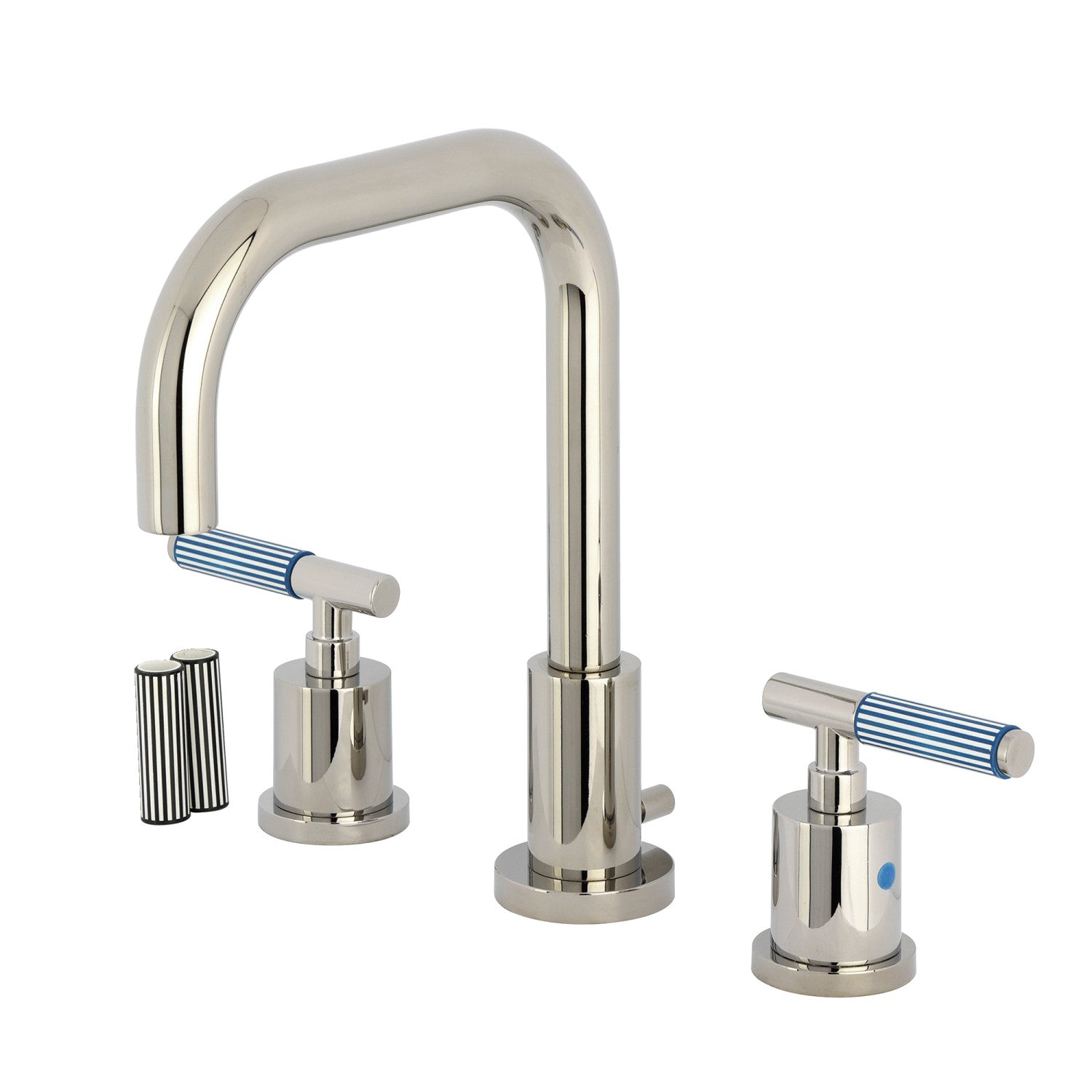 Kingston Sona FSC8939KPS - Robinet de salle de bain à large déploiement avec à tirette en laiton, nickel poli