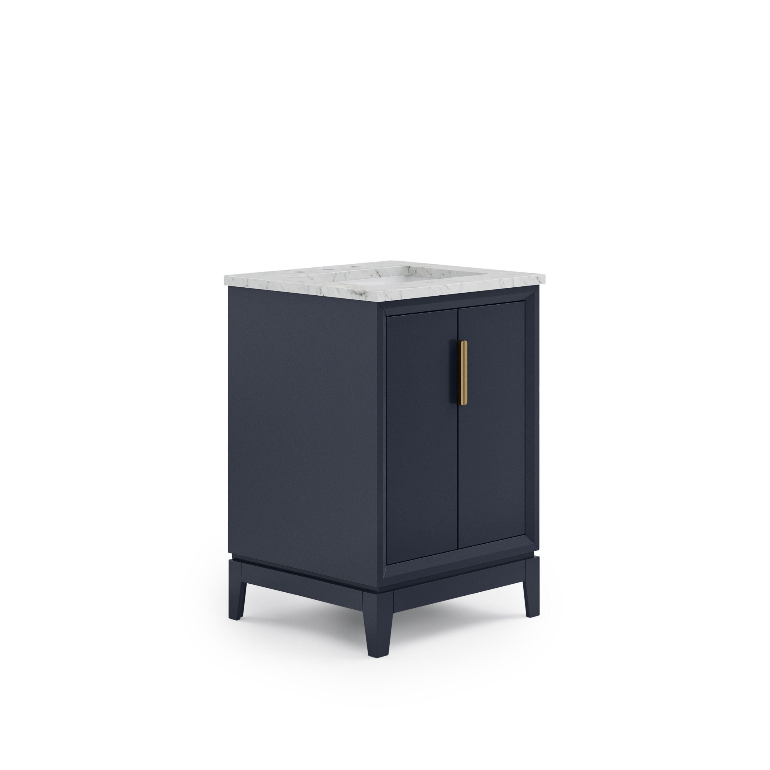 Kingston Luxe EL24CW06MB - 24 in. x 22 in. Bathroom Vanity Carrara White Marble Top, Monarch Blue