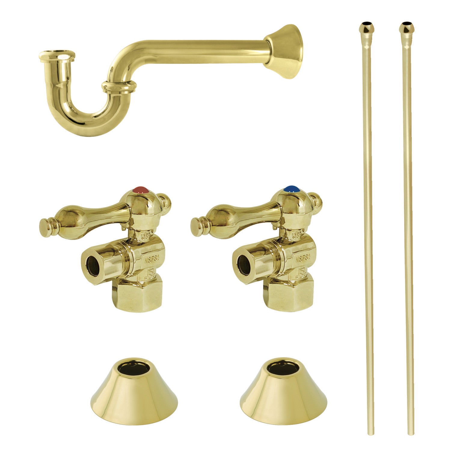 Kingston Heirloom CC43102LKB30 - Trimscape Traditional Plumbing Sink Trim Kit with P-Trap, Polished Brass