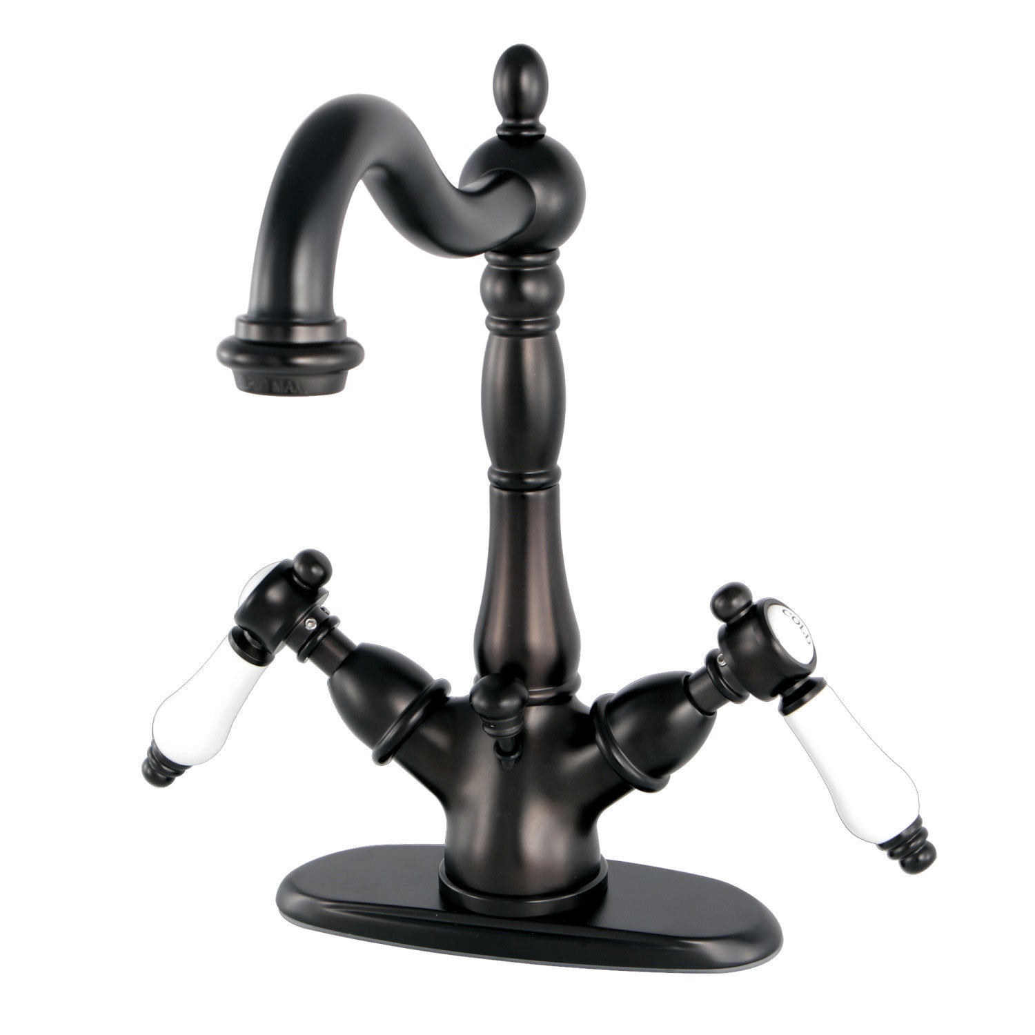 Kingston Heirloom KS1435BPL - Bel-Air Double-Handle 1-or-3 Trou montage sur plage 4-Inch Centerset Robinet de salle de bain avec laiton à tirette, huile frotté Bronze
