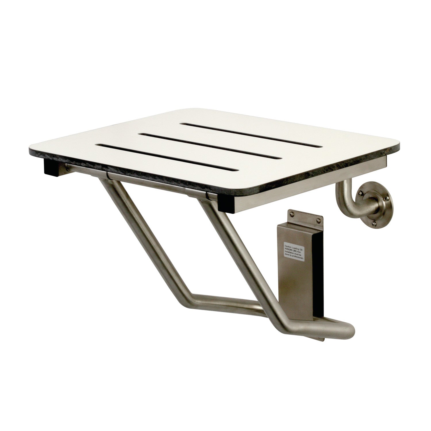 Kingston Tulare KBSS1816 - ADAscape 18-Inch x 16-Inch Wall Mount Fold Down Shower Seat, Brushed Stainless Steel
