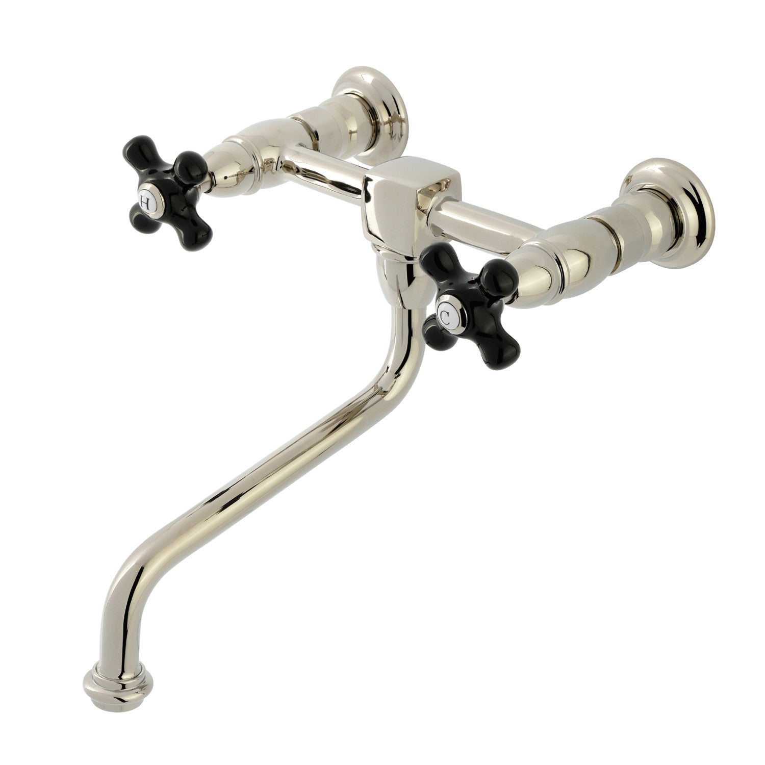 Kingston Heirloom KS1216PKX - Robinet de salle de bains à double poignée 2 trous, nickel poli