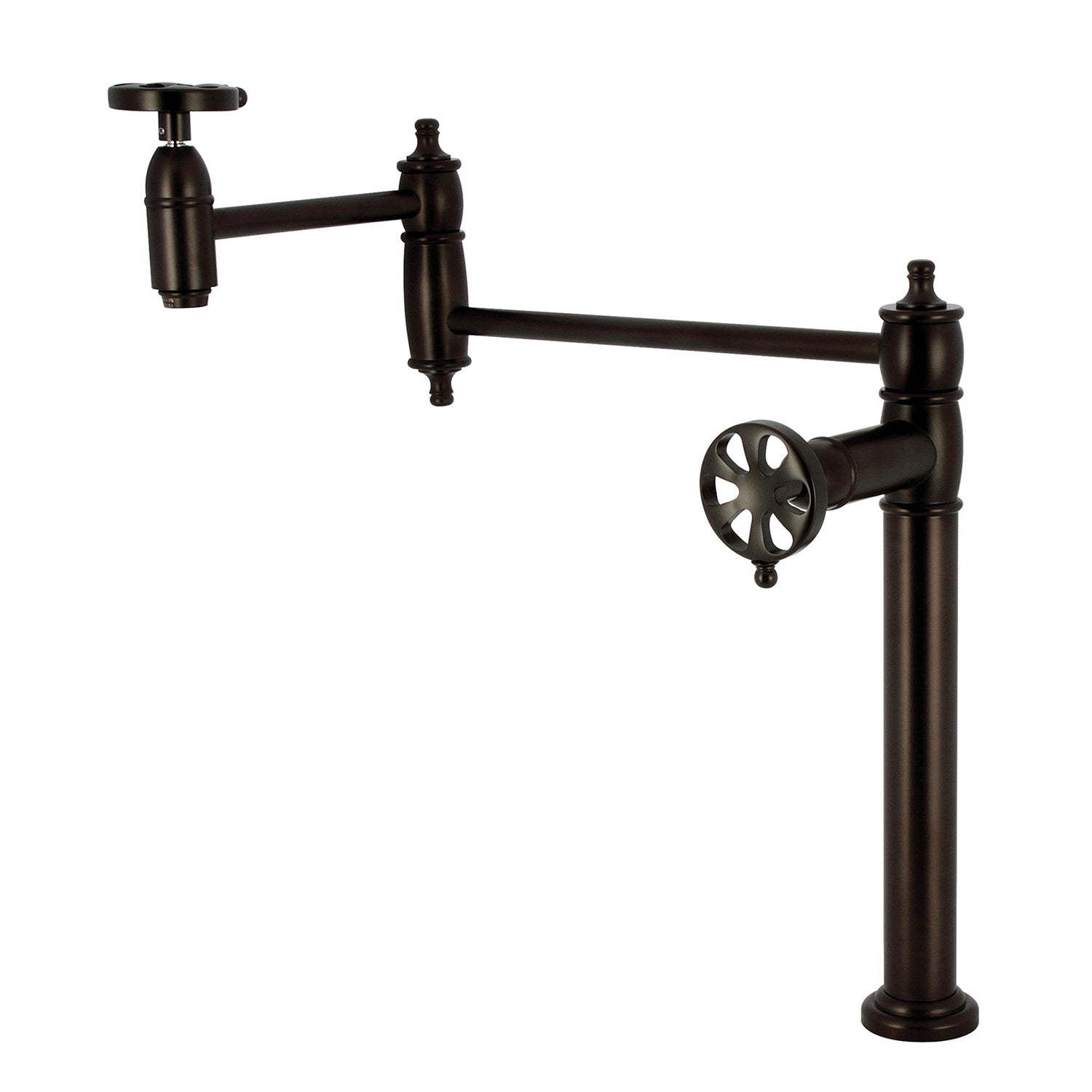 Kingston Tulare KS3705RX - Belknap Robinet de remplissage de pot à deux poignées 1 trou Deck, Bronze frotté à l'huile