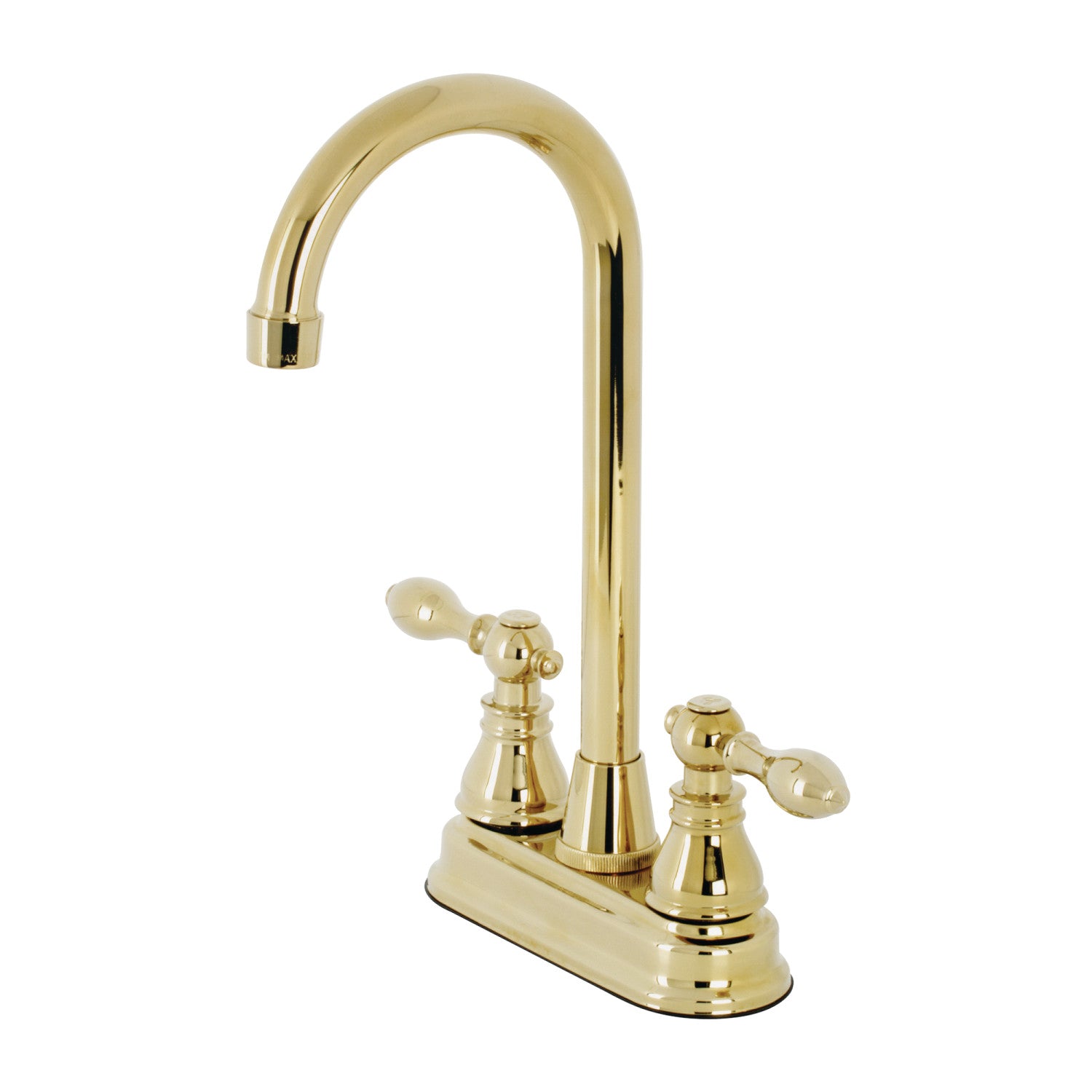 Kingston Tulare KB492ACL - Robinet de bar à deux poignées classique américain 2 trous, laiton poli