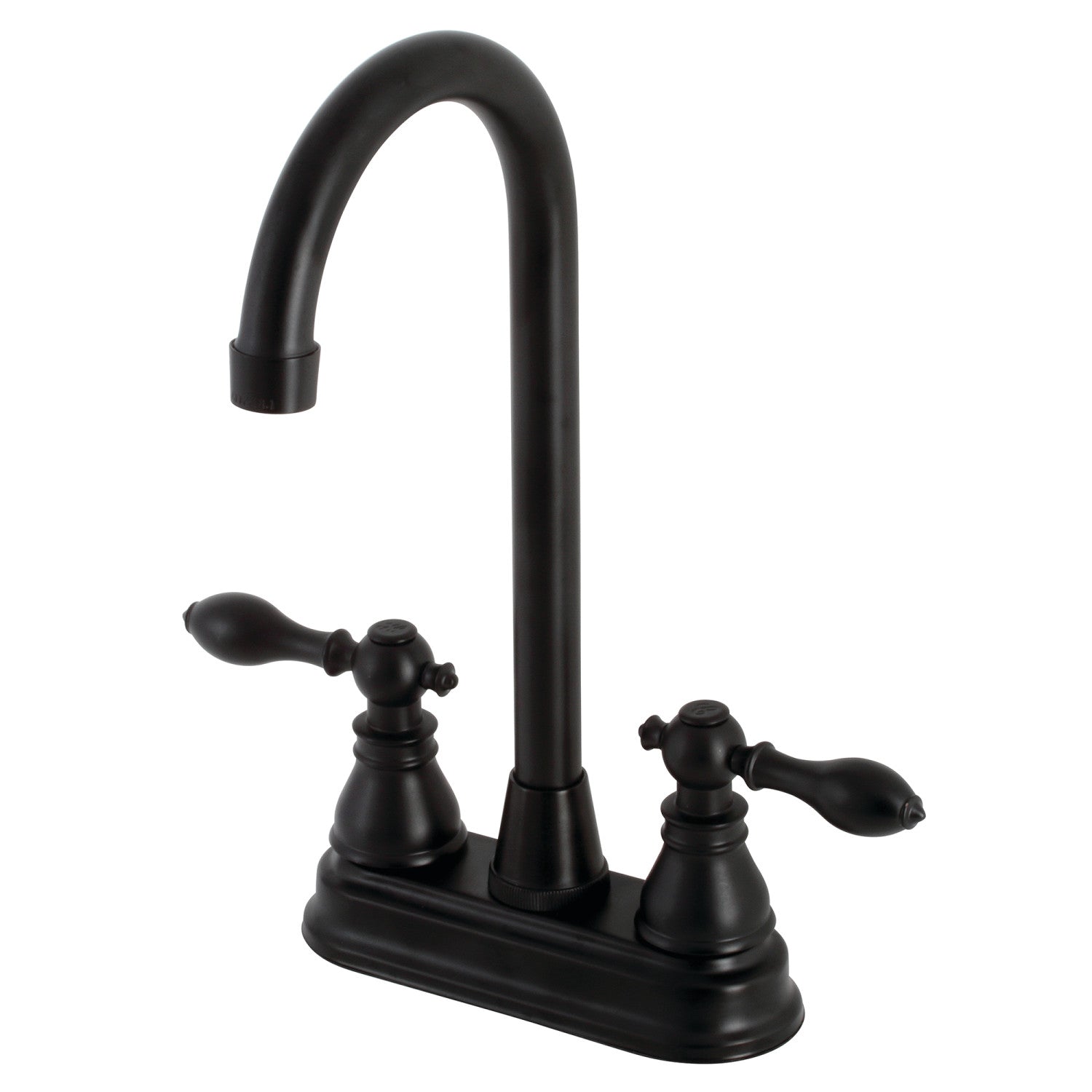 Kingston Tulare KB490ACL - Robinet de bar à deux poignées classique américain 2 trous, noir mat