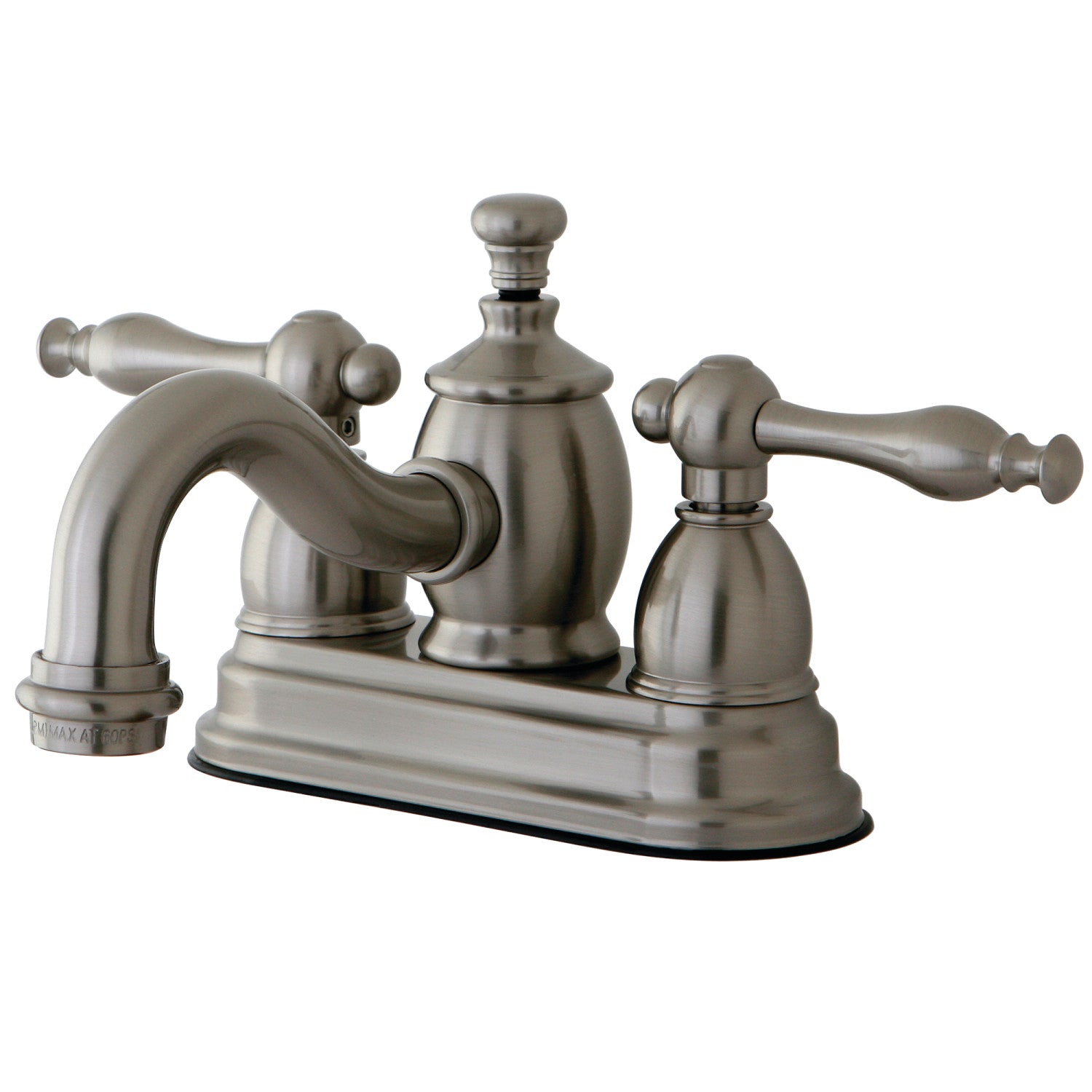 Kingston Heirloom KS7108NL - Naples Double-Handle 3 trous montage sur plage 4-Inch Centerset Robinet de salle de bains avec laiton à tirette, Nickel brossé