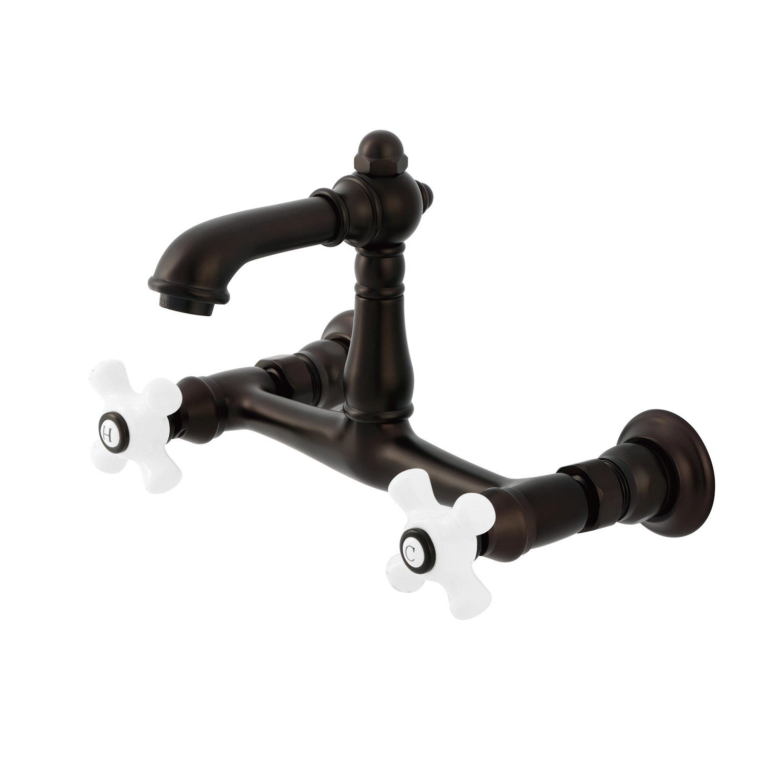 Kingston Heirloom KS7255PX - Robinet de salle de bain double poignée de pays anglais 2 trous, bronze frotté à l'huile