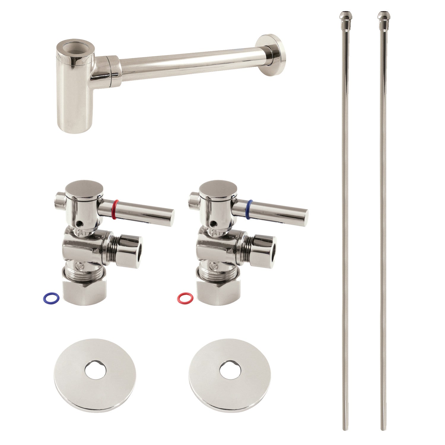 Kingston Sona CC53306DLLKB40 - Trimscape Modern Plumbing Sink Trim Kit with Bottle Trap, Polished Nickel