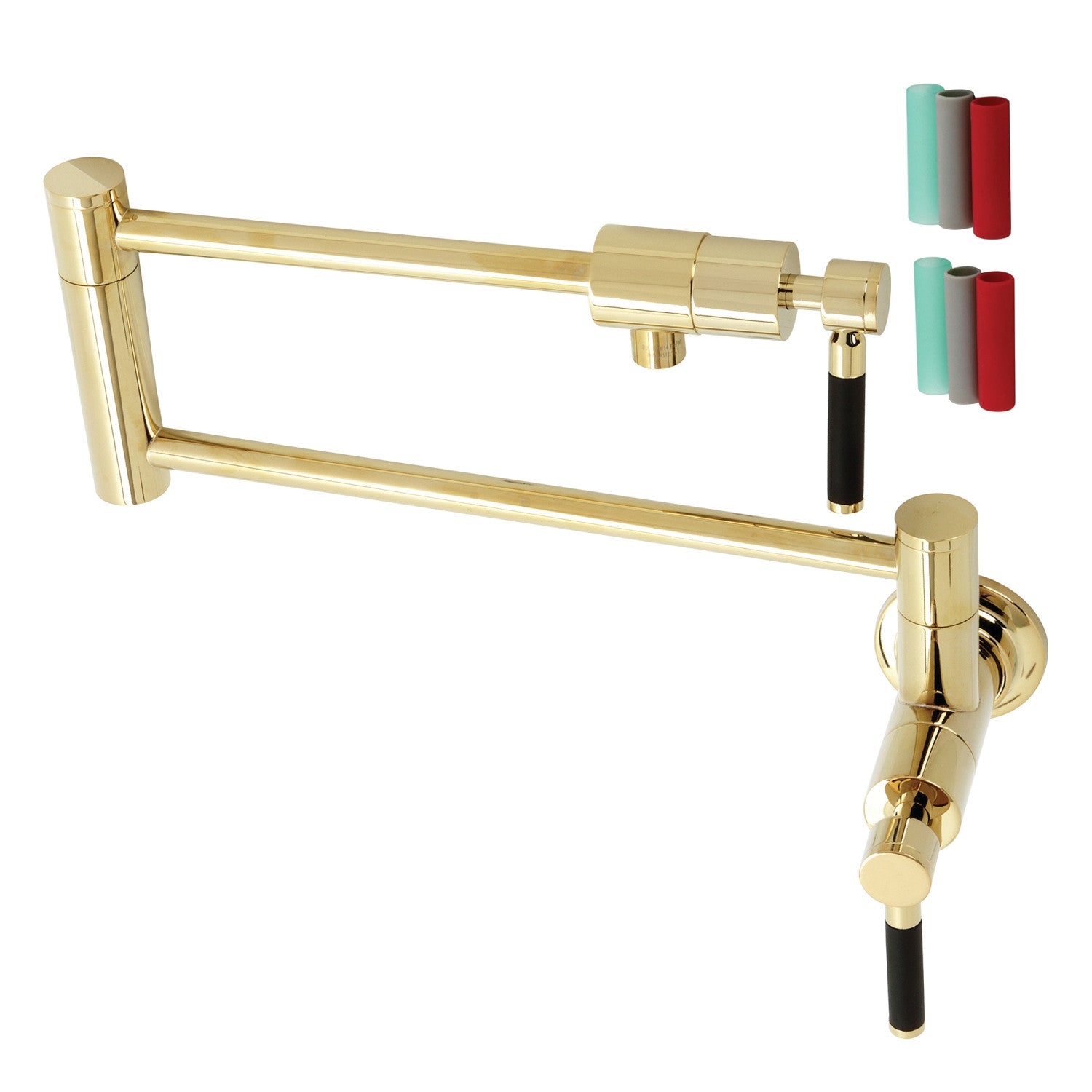 Kingston Sona KS4102DKL - Robinet de remplissage de pot de montage mural Kaiser 1 trou, laiton poli