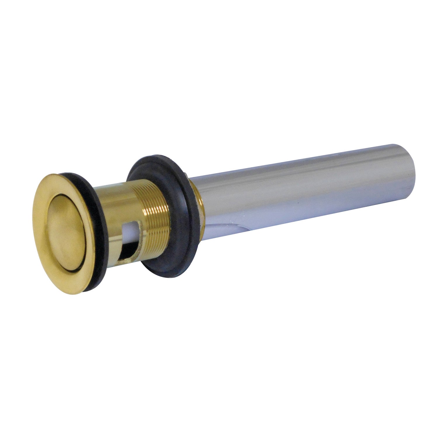 Kingston Trimscape KB8107 Brass Push Pop-Up Bathroom Sink Drain with Overflow, 22 Gauge, Brushed Brass