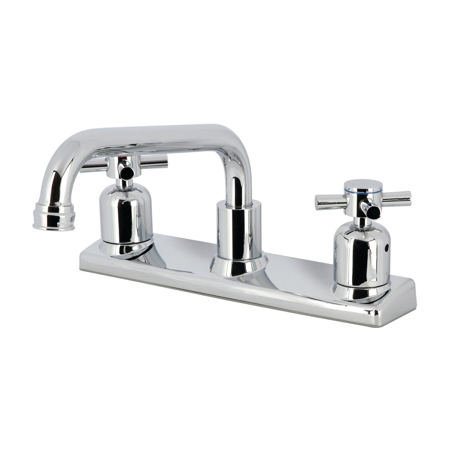 Kingston Sona FB2131DX - Robinet de cuisine central à deux poignées Concord 2 trous 8, chrome poli