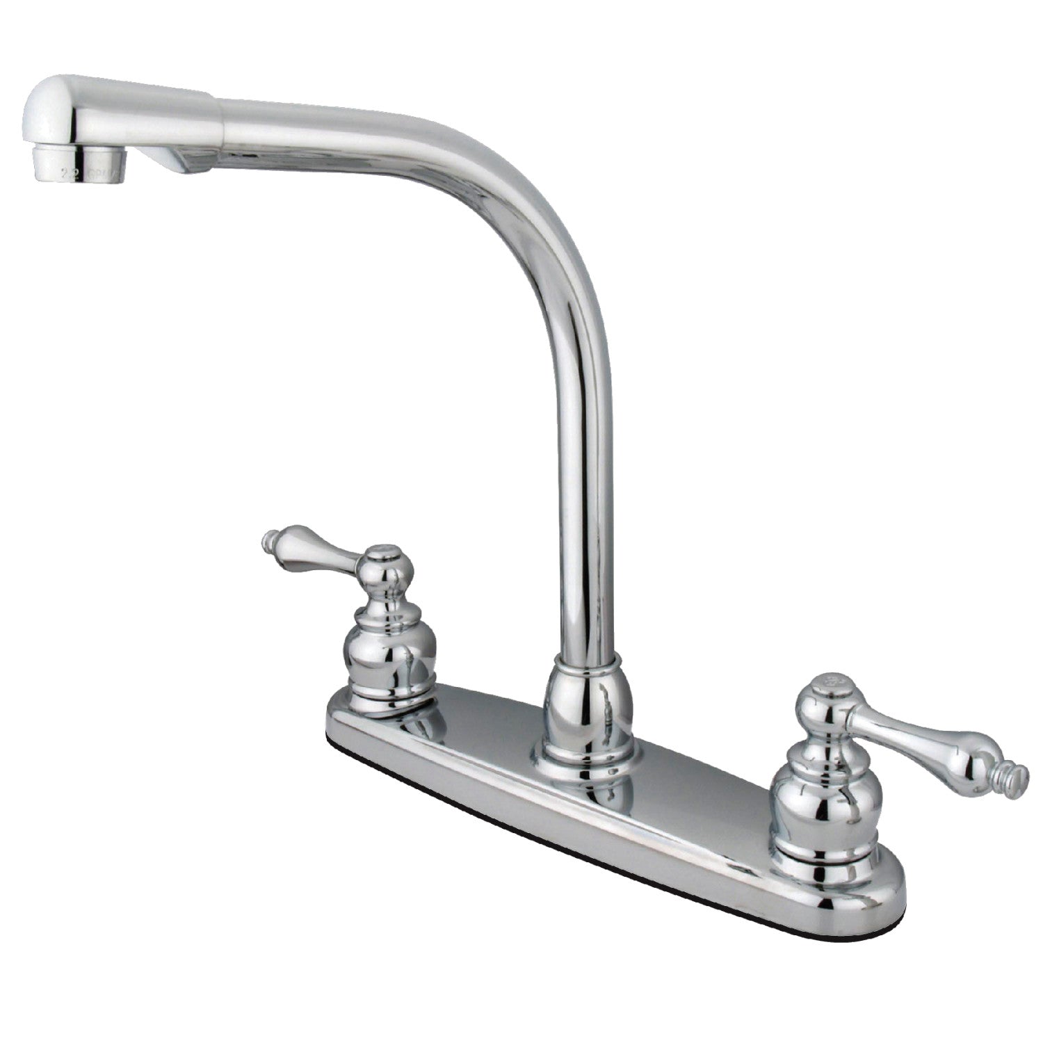 Kingston Tulare KB711ALLS - Victorian à deux poignées 2 trous 8 Robinet de cuisine central, chrome poli