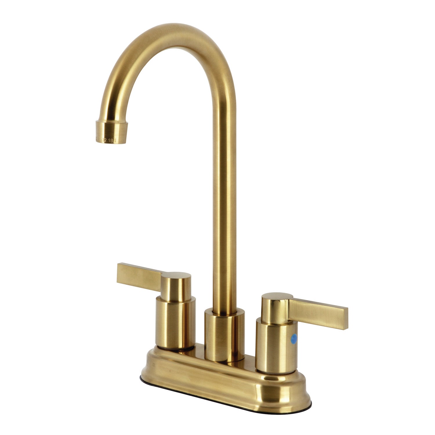 Kingston Tulare KB8497NDL - NuvoFusion Two-Handle 2-Hole Deck Mount Bar Faucet, Brushed Brass