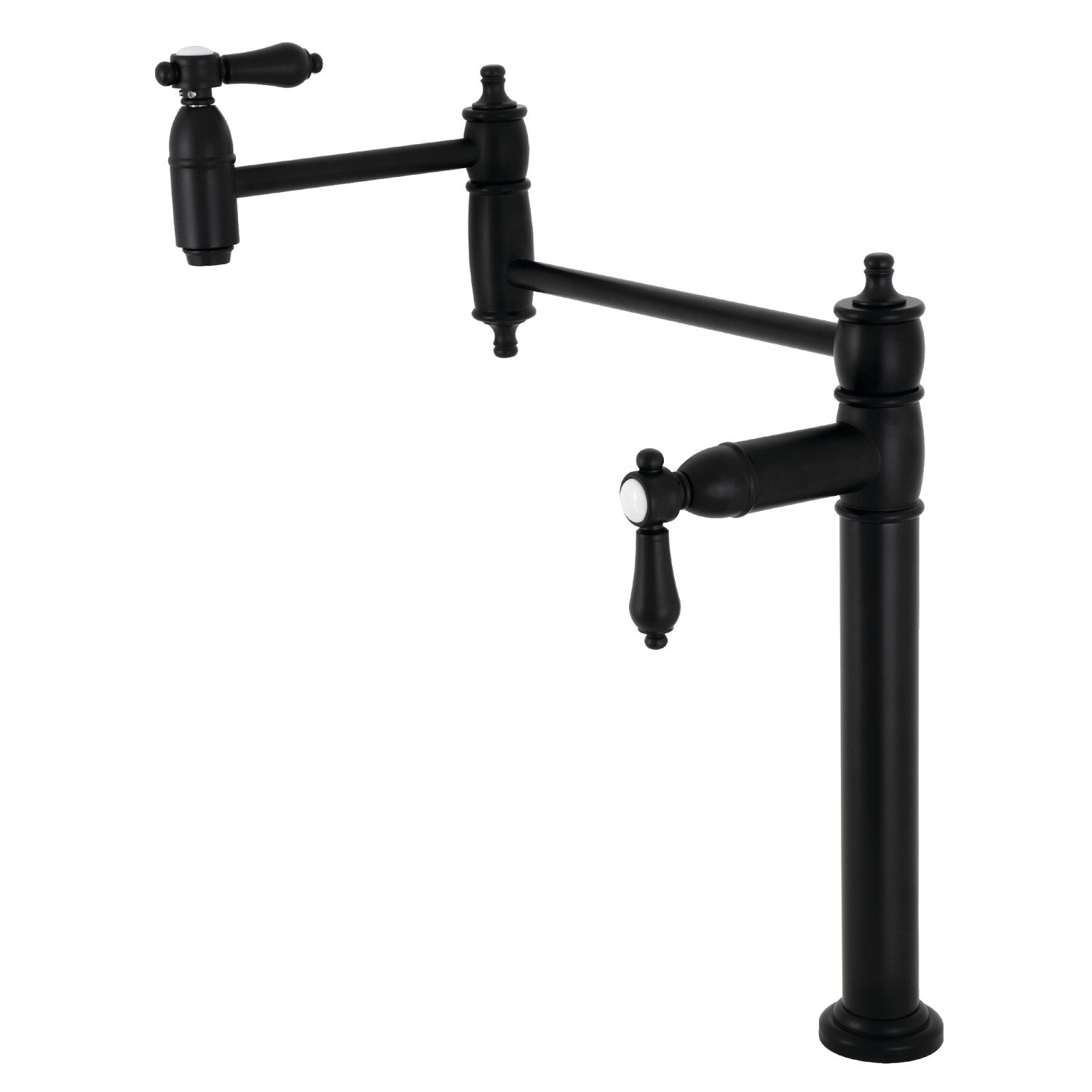 Kingston Heirloom KS3700BAL - Robinet de remplissage de pot de plate-forme à deux poignées de Kingston 1, noir mat