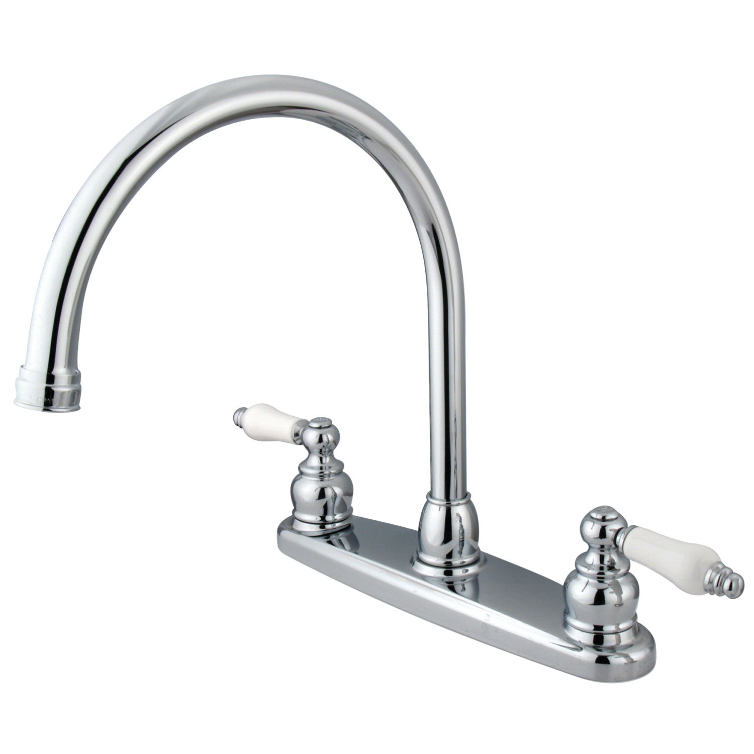 Kingston Heirloom KB721PLLS - Robinet de cuisine à deux poignées vintage 2 trous 8 ", chrome poli