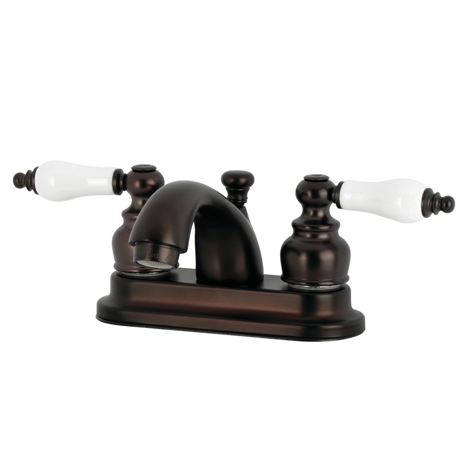 Kingston Heirloom KB3605PL Double-Handle 3 trous montage sur plage 4-Inch Centerset Robinet de salle de bains avec drain à tirette, bronze frotté à l'huile