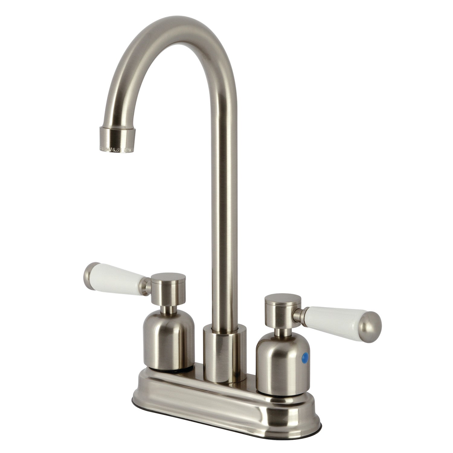 Kingston Tulare KB8498DPL - Robinet de bar à deux poignées 2 trous, nickel brossé