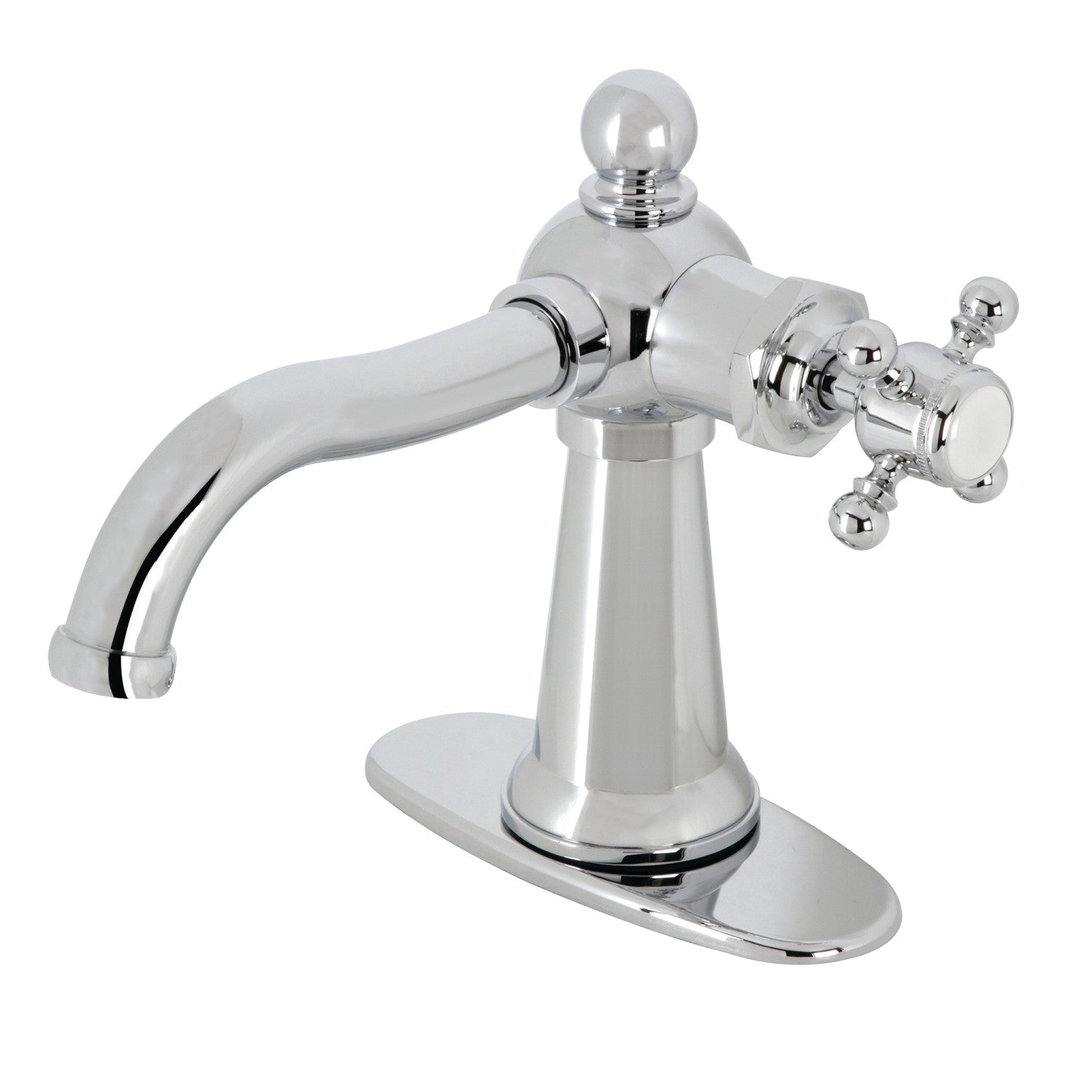 Kingston Heirloom KSD154BXCP - Robinet de salle de bain à une poignée nautique 1 trou avec plaque de pont et bonde à tirette, chrome poli