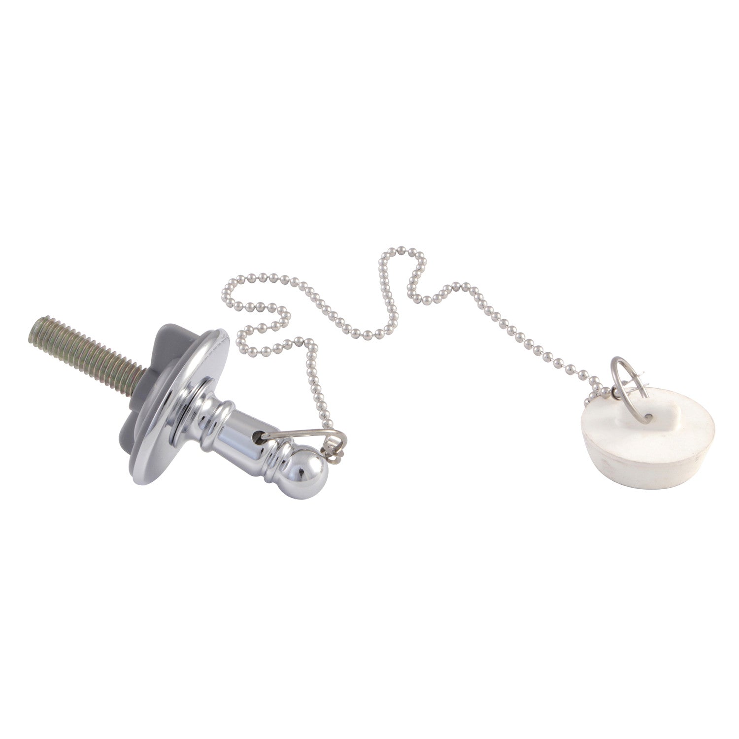 Kingston Vintage CC1111 Rubber Stopper Chain and Attachment, Polished Chrome